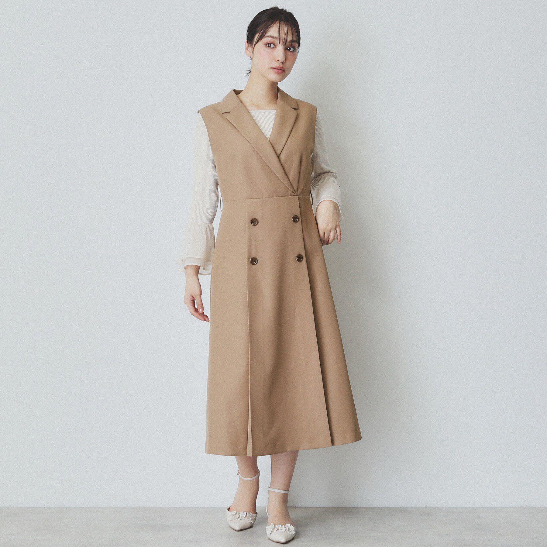 index「衿付きトレンチワンピース【洗濯機洗い可/防シワ/イージーアイロン】」|ワンピース|