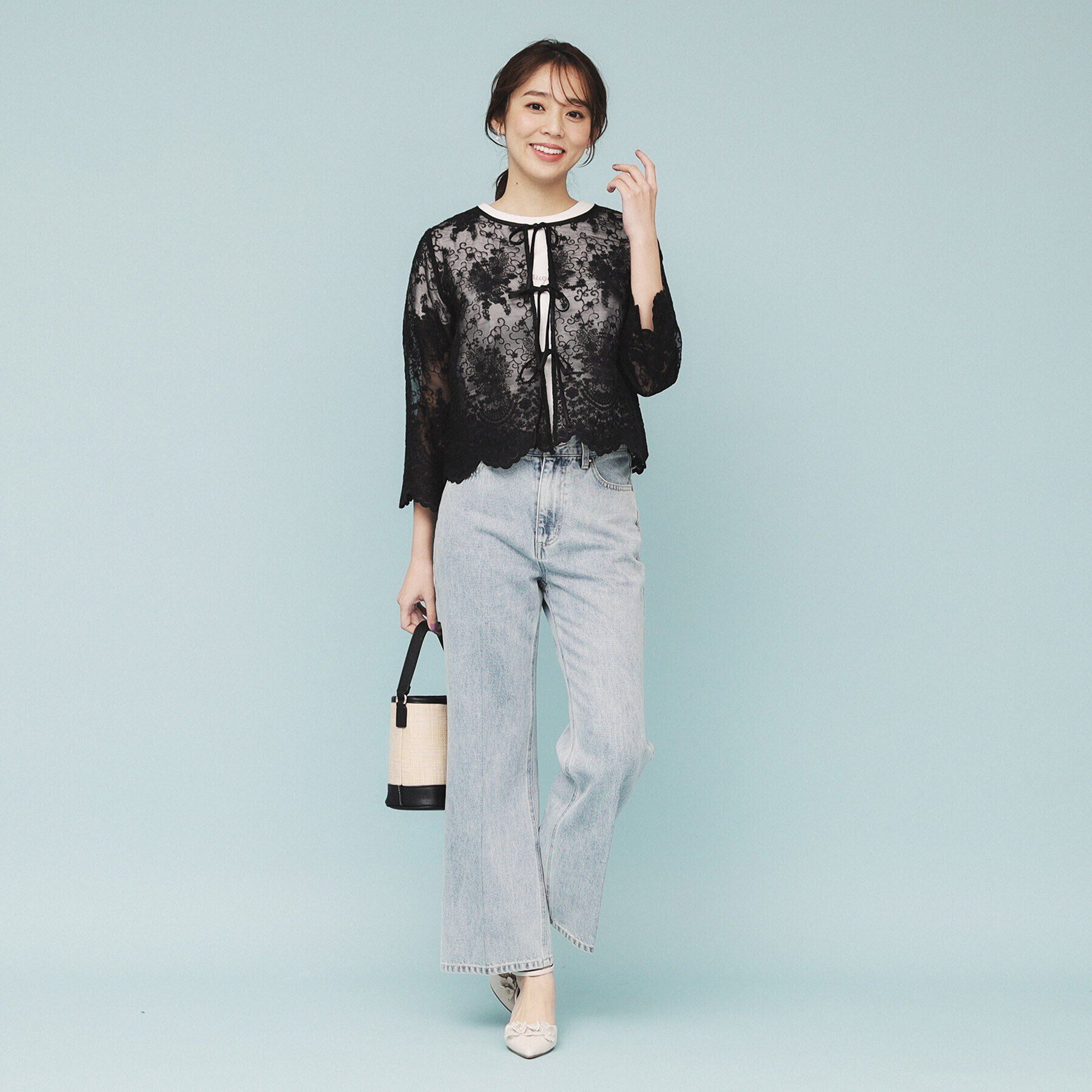 index「刺繍リボンシアーブラウス【洗濯機洗い可】」|シャツ・ブラウス|