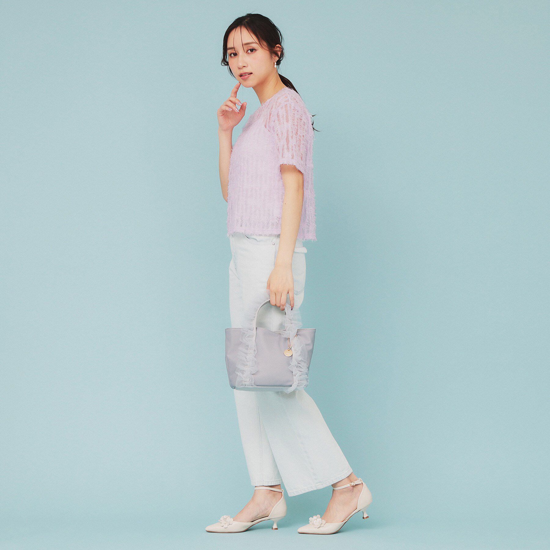 index「チュールフリンジシアートップス【洗える】」|Tシャツ・カットソー|