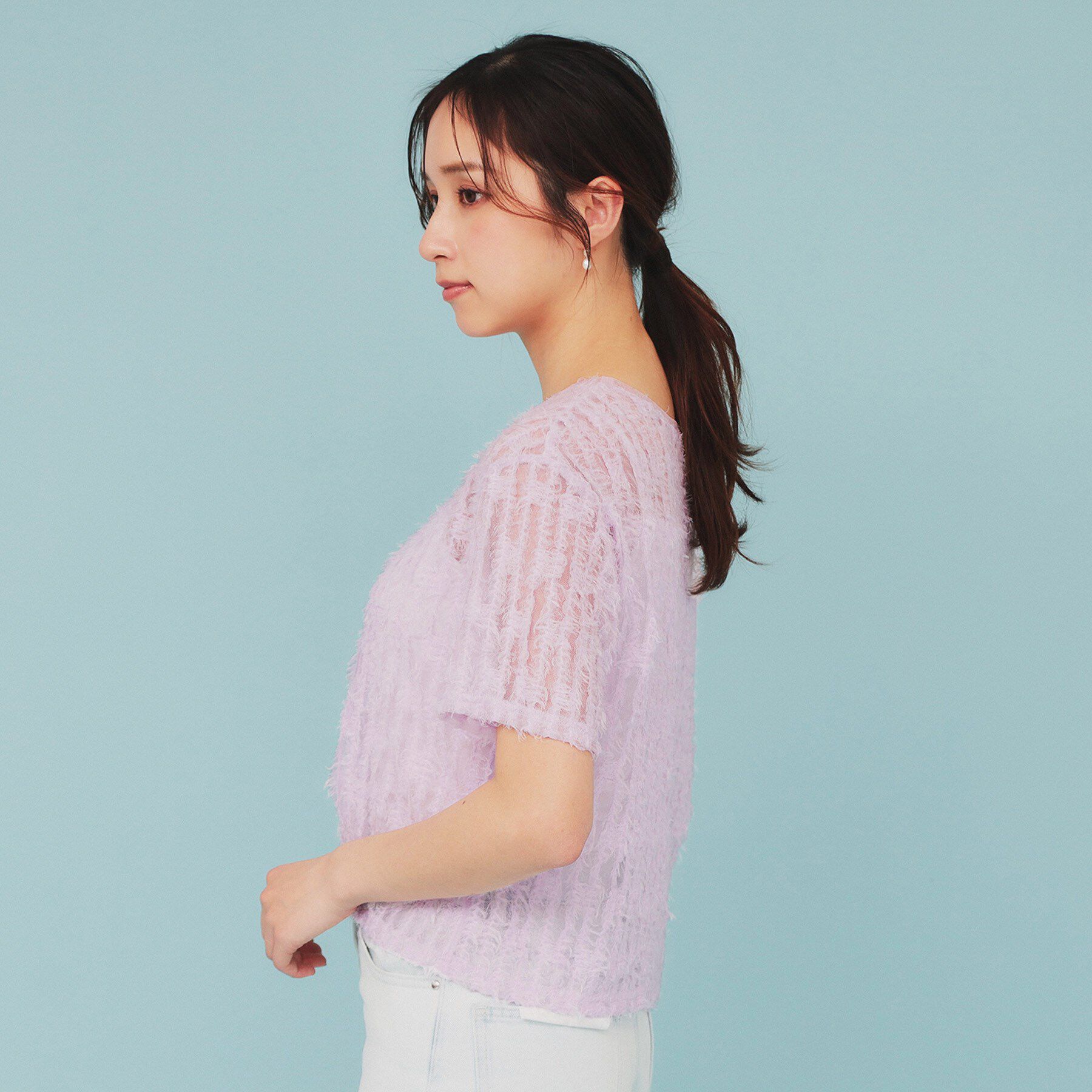 index「チュールフリンジシアートップス【洗える】」|Tシャツ・カットソー|