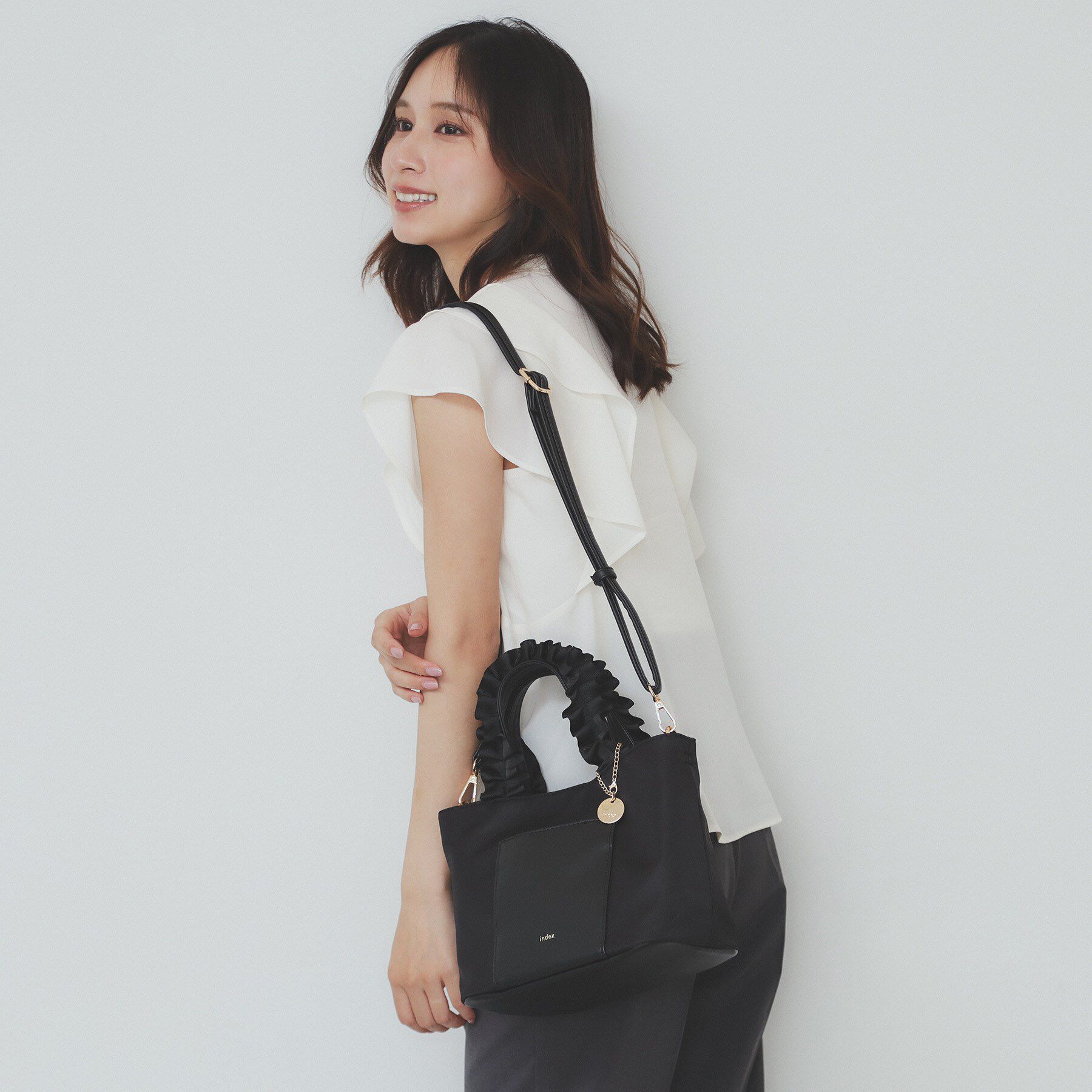 index「【2WAY】持ち手フリルトートバッグ」|トートバッグ|