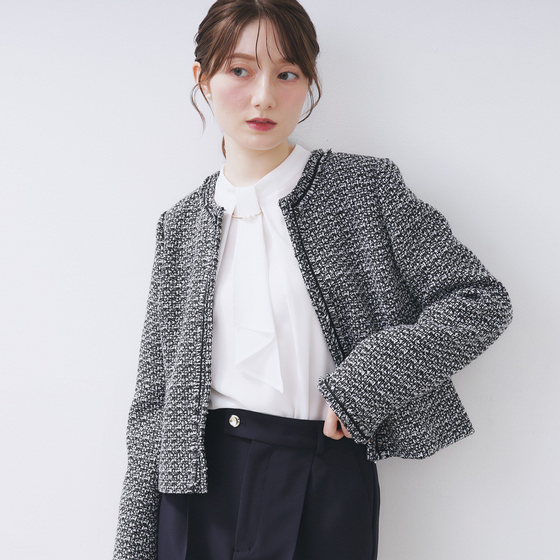 index「ボウタイタックブラウス【洗濯機OK/防シワ】《XS～3L》」|シャツ・ブラウス|