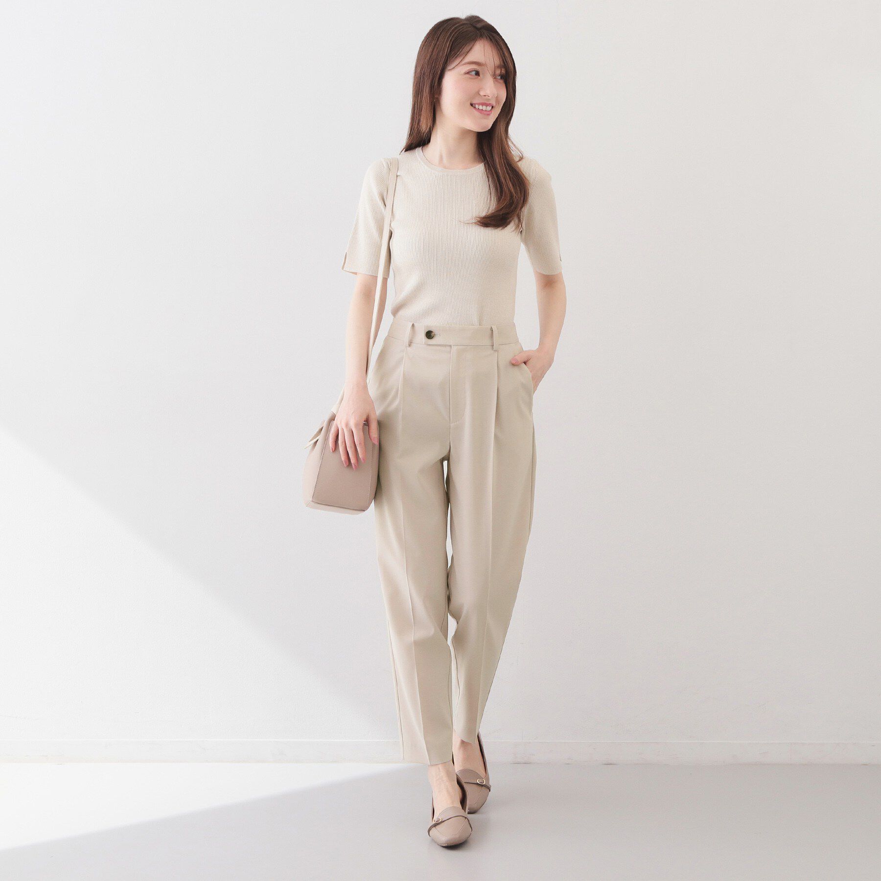 index「ストレッチテーパードパンツ/セットアップ対応可【洗濯機OK/接触冷感/吸水速乾/イージーアイロン】《」|その他|