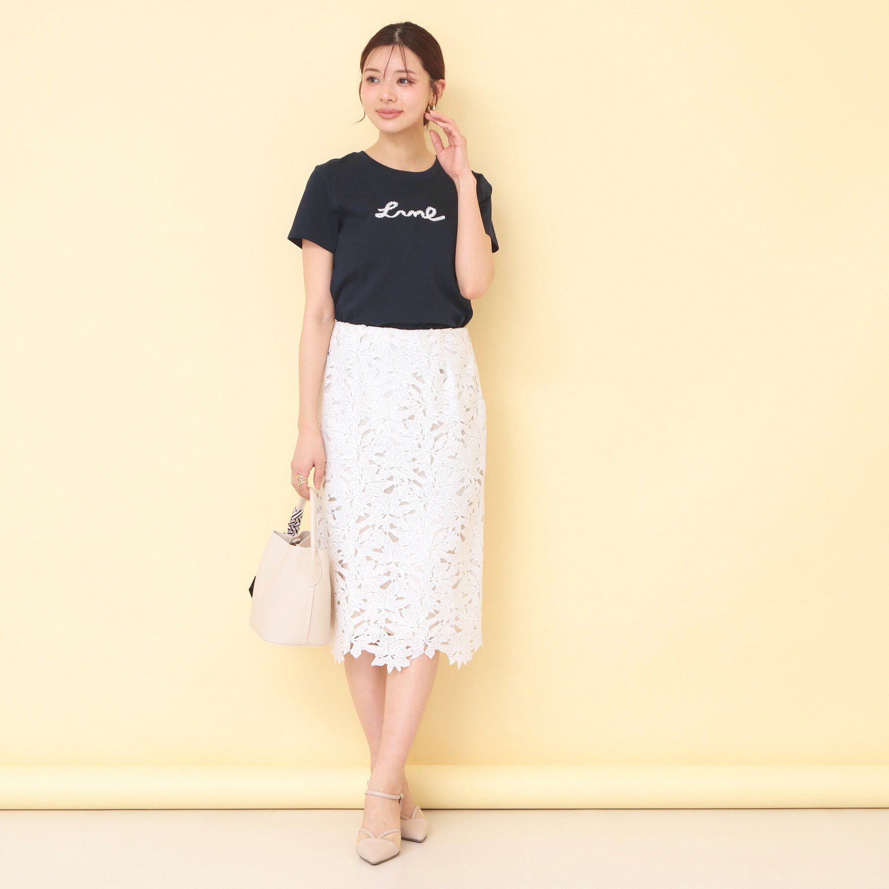 index「リボンテープロゴTシャツ【洗濯機OK／接触冷感／UVケア】」|Tシャツ・カットソー|