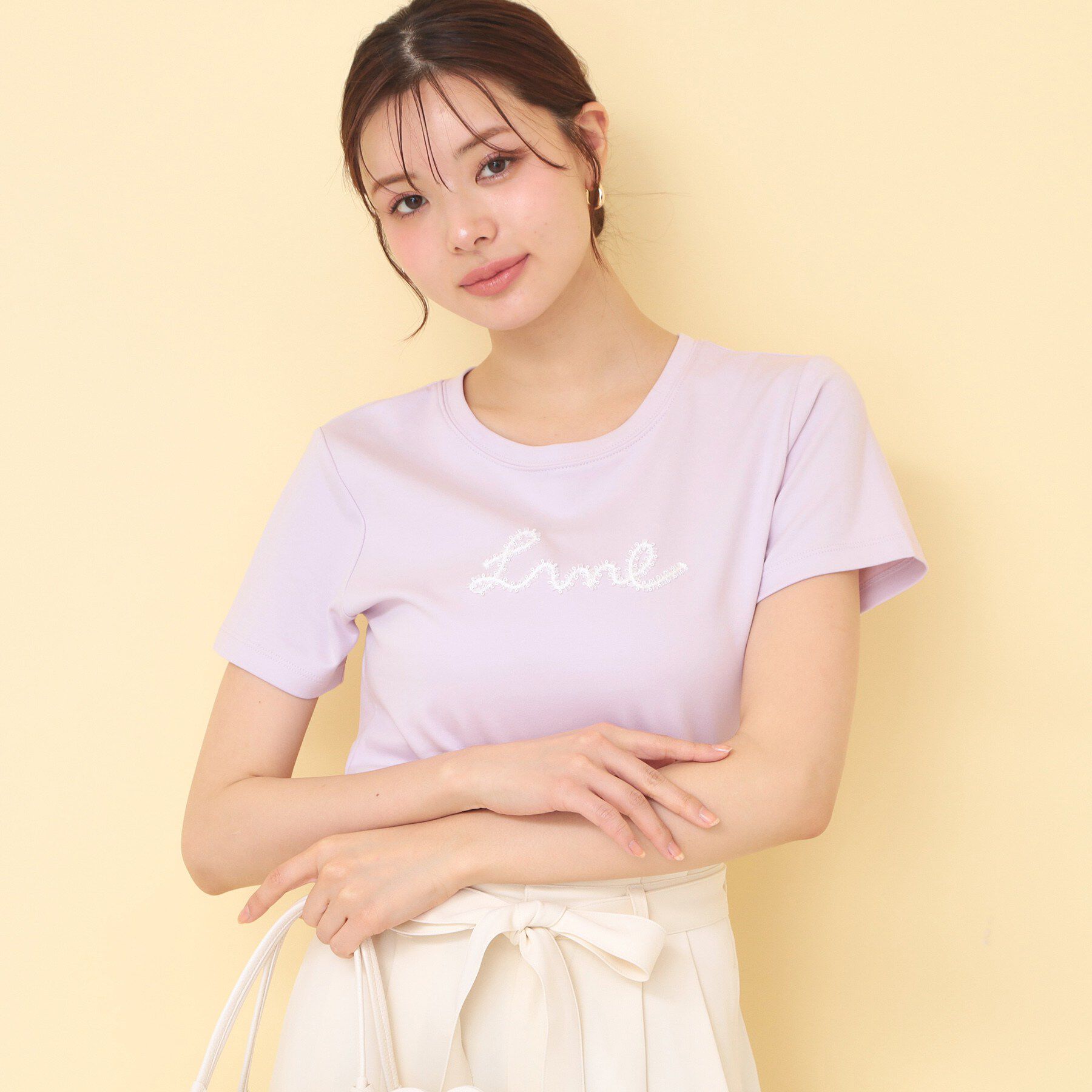index「リボンテープロゴTシャツ【洗濯機OK／接触冷感／UVケア】」|Tシャツ・カットソー|