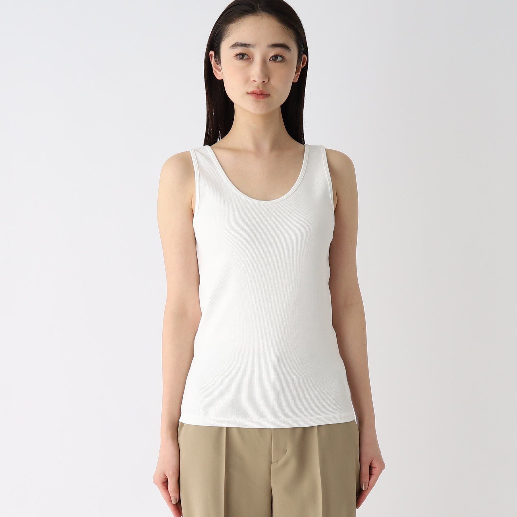 OPAQUE.CLIP「リブタンクトップ【洗濯機洗い可】」|キャミソール|