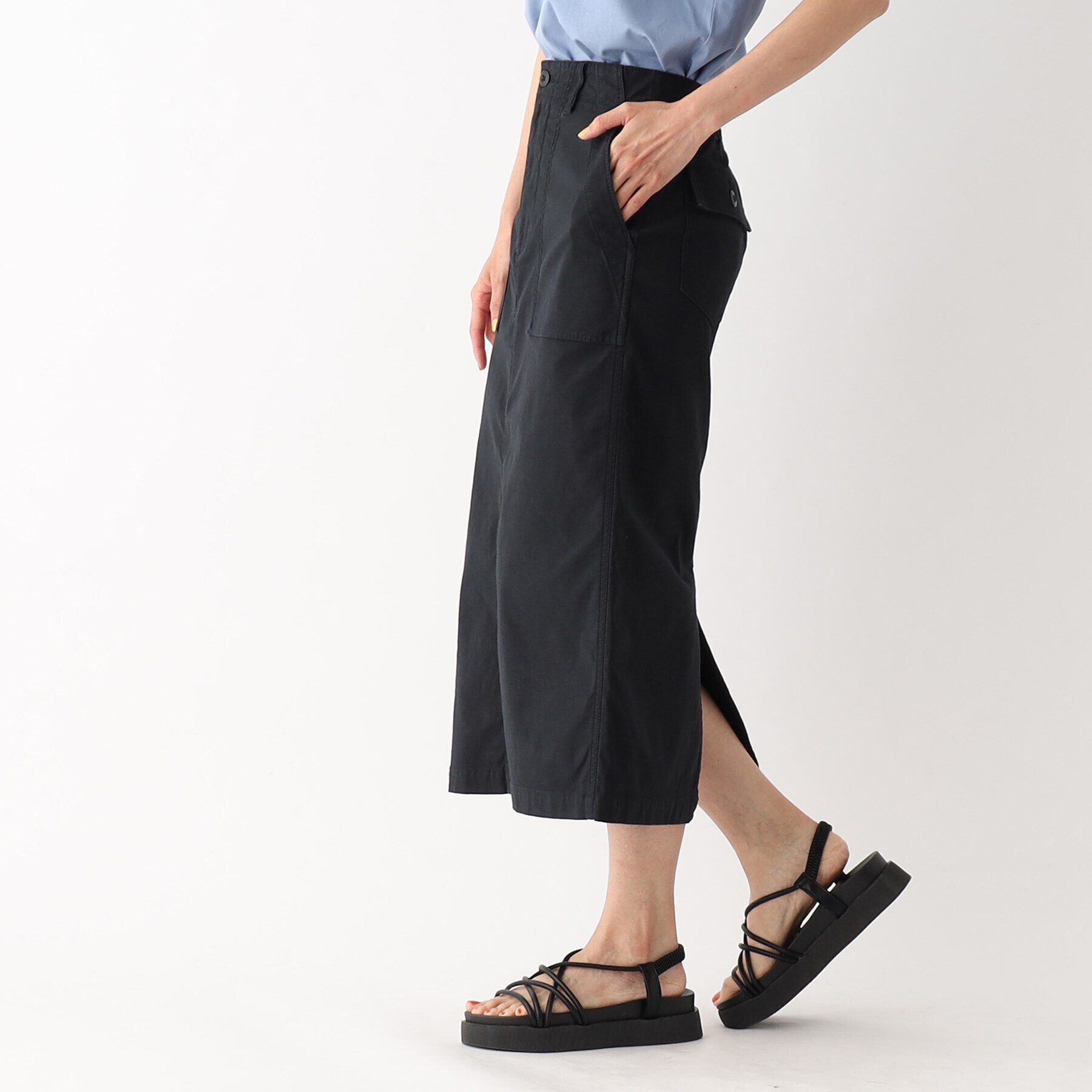 OPAQUE.CLIP「オーガニックコットン混 ベイカースカート【洗濯機洗い可/ストレッチ】」|スカート|