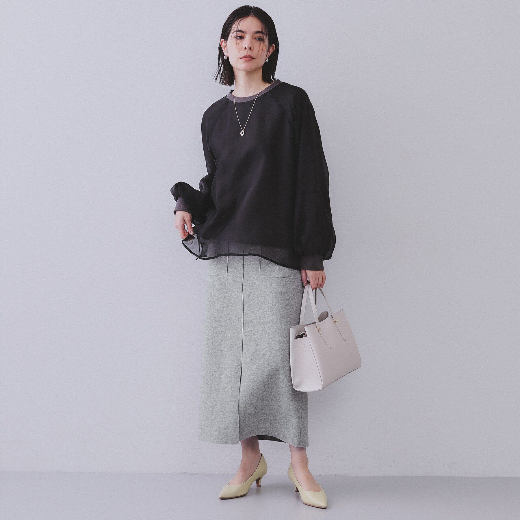 OPAQUE.CLIP「ウールライクストレッチタイトスカート【洗濯機洗い可】」|スカート|