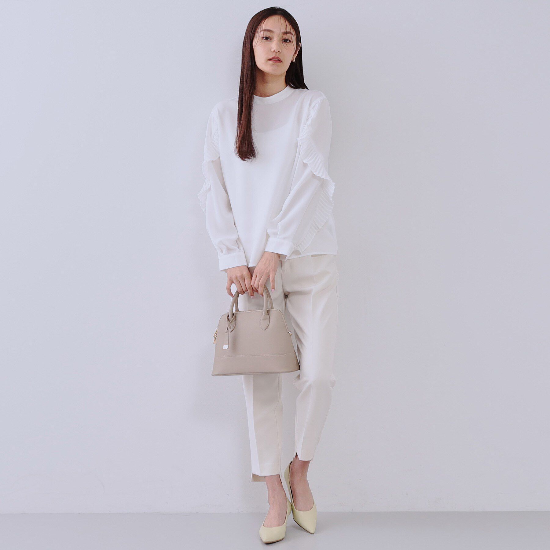 OPAQUE.CLIP「《美人百花掲載》プリーツフリルスリーブブラウス【洗濯機洗い可】」|シャツ・ブラウス|