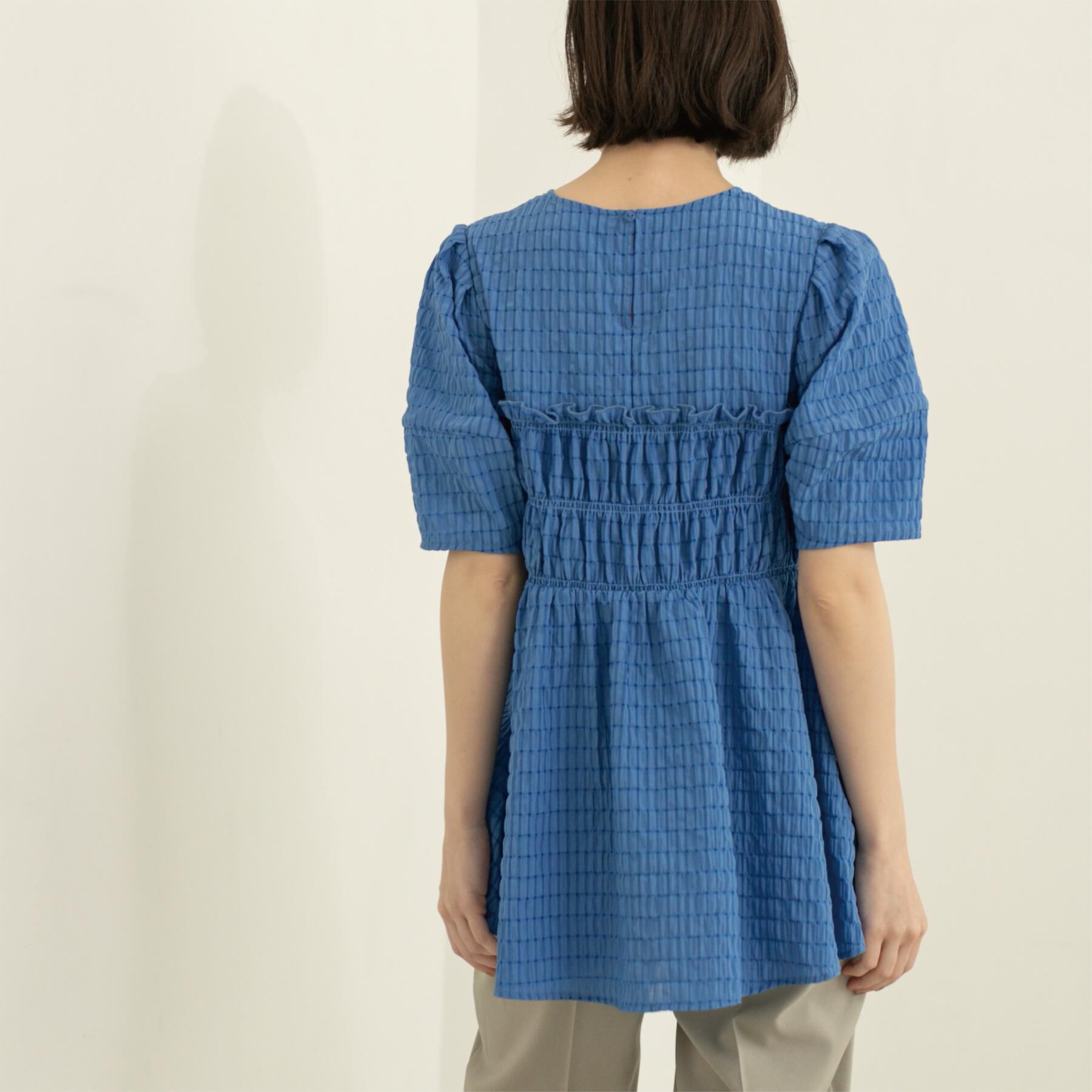 OPAQUE.CLIP「シャーリングペプラムブラウス【洗濯機洗い可】」|シャツ・ブラウス|