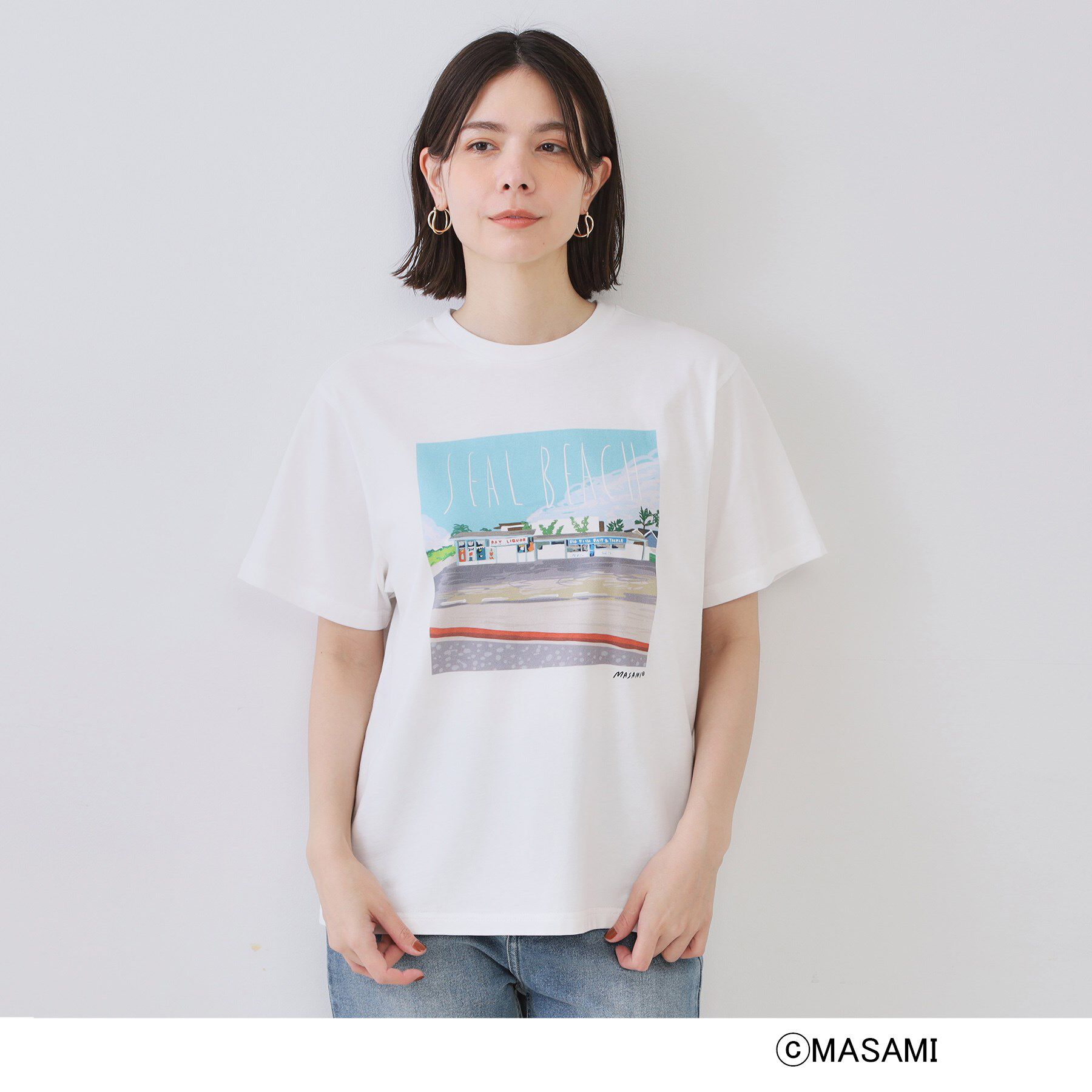 OPAQUE.CLIP「風景イラストプリントTシャツ」|Tシャツ・カットソー|