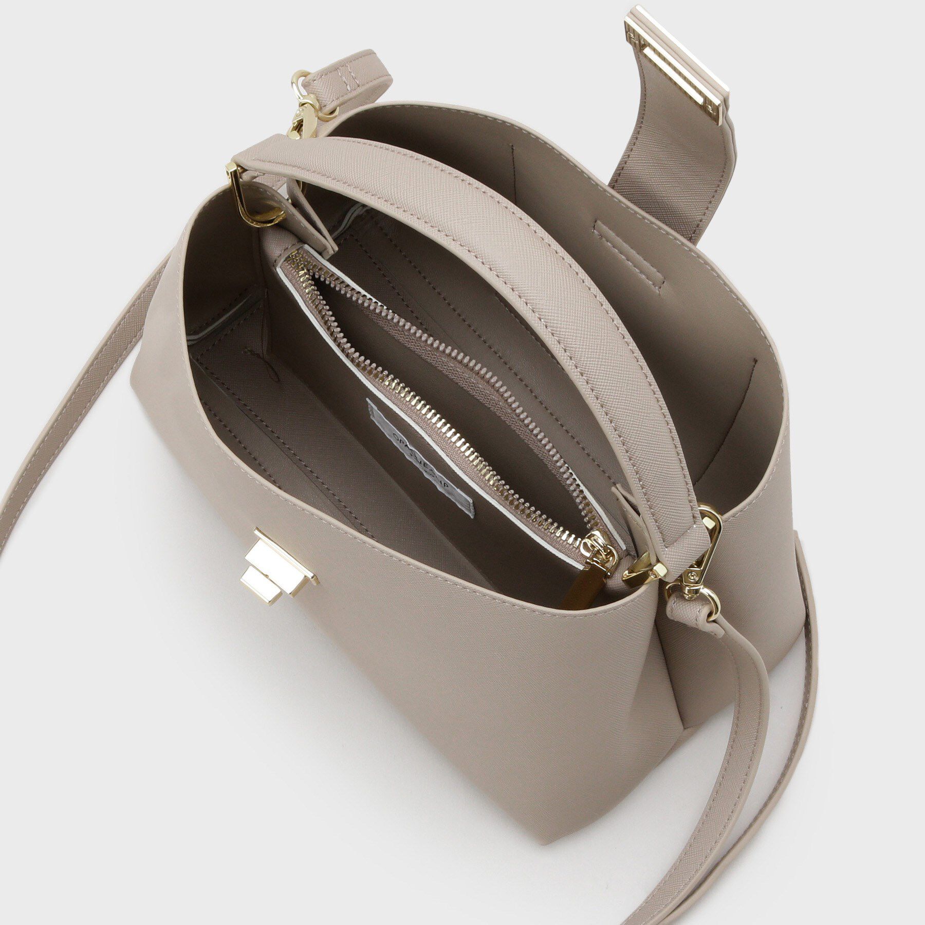 OPAQUE.CLIP「【2WAY】サフィアーノ調ミドルワンハンドルバッグ」|ハンドバッグ|