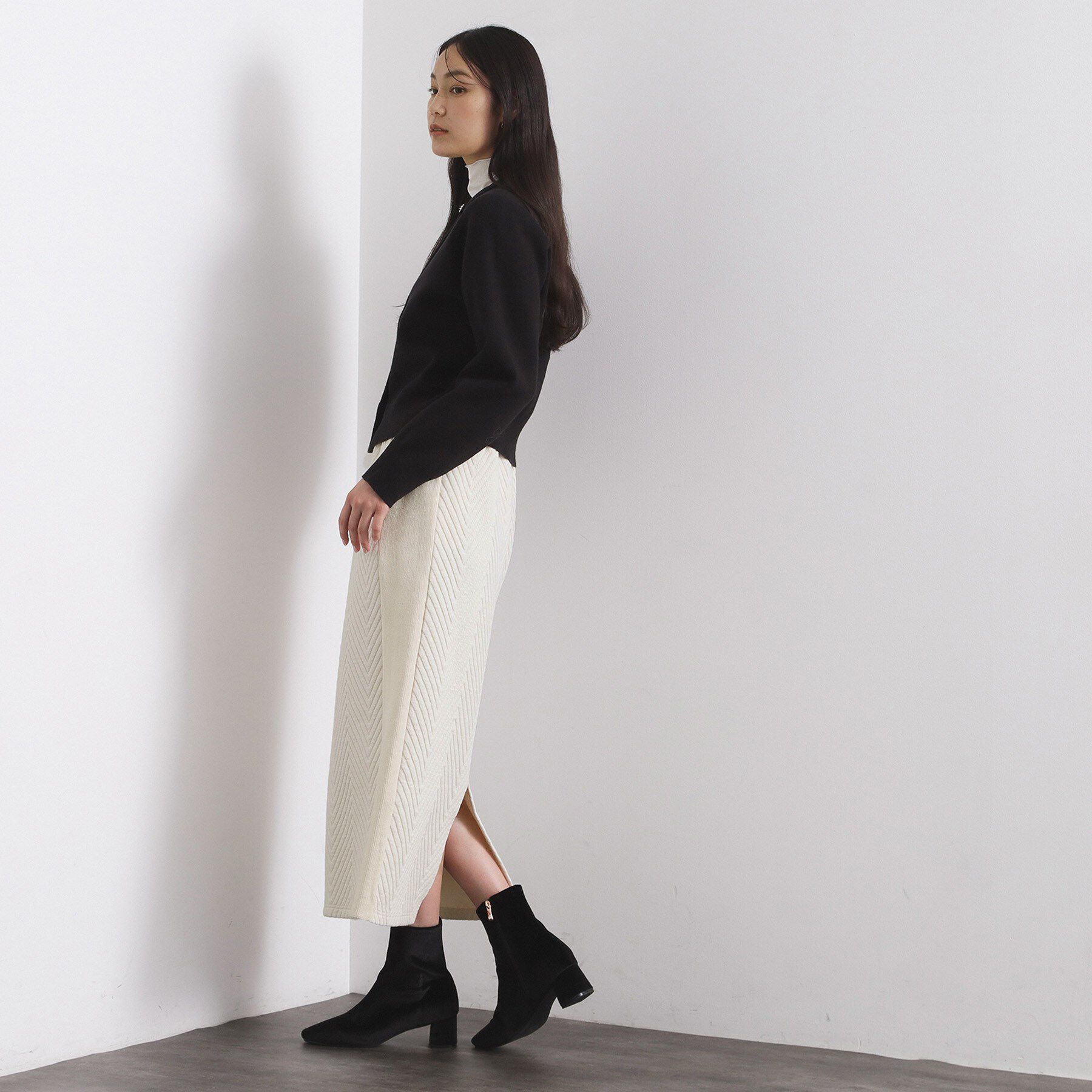 OPAQUE.CLIP「キルティングイージーナロースカート【洗濯機OK】」|スカート|