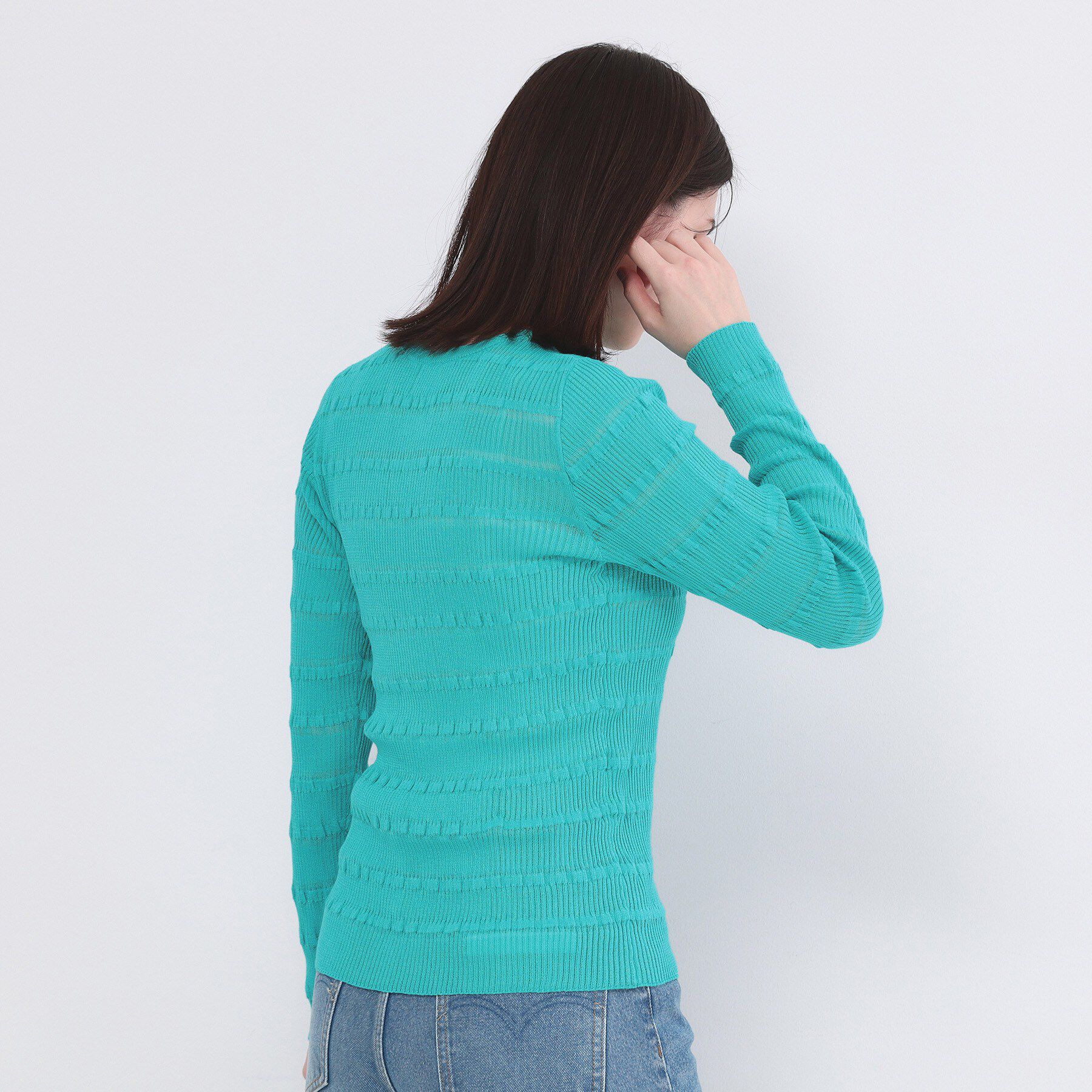 OPAQUE.CLIP「シアーボーダーリブニット【洗濯機OK】」|ニット・セーター|