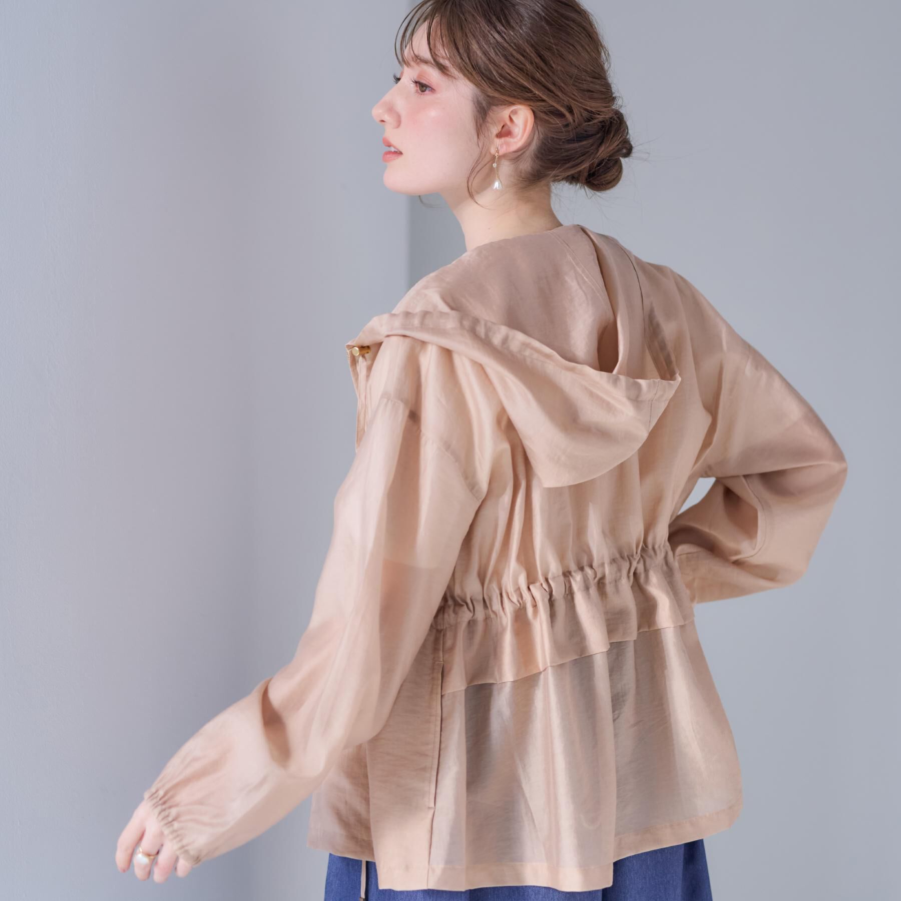 Couture broach「【オシャレな透け感・ペプラム】愛されシアーマンパ」|ブルゾン・スタジャン|