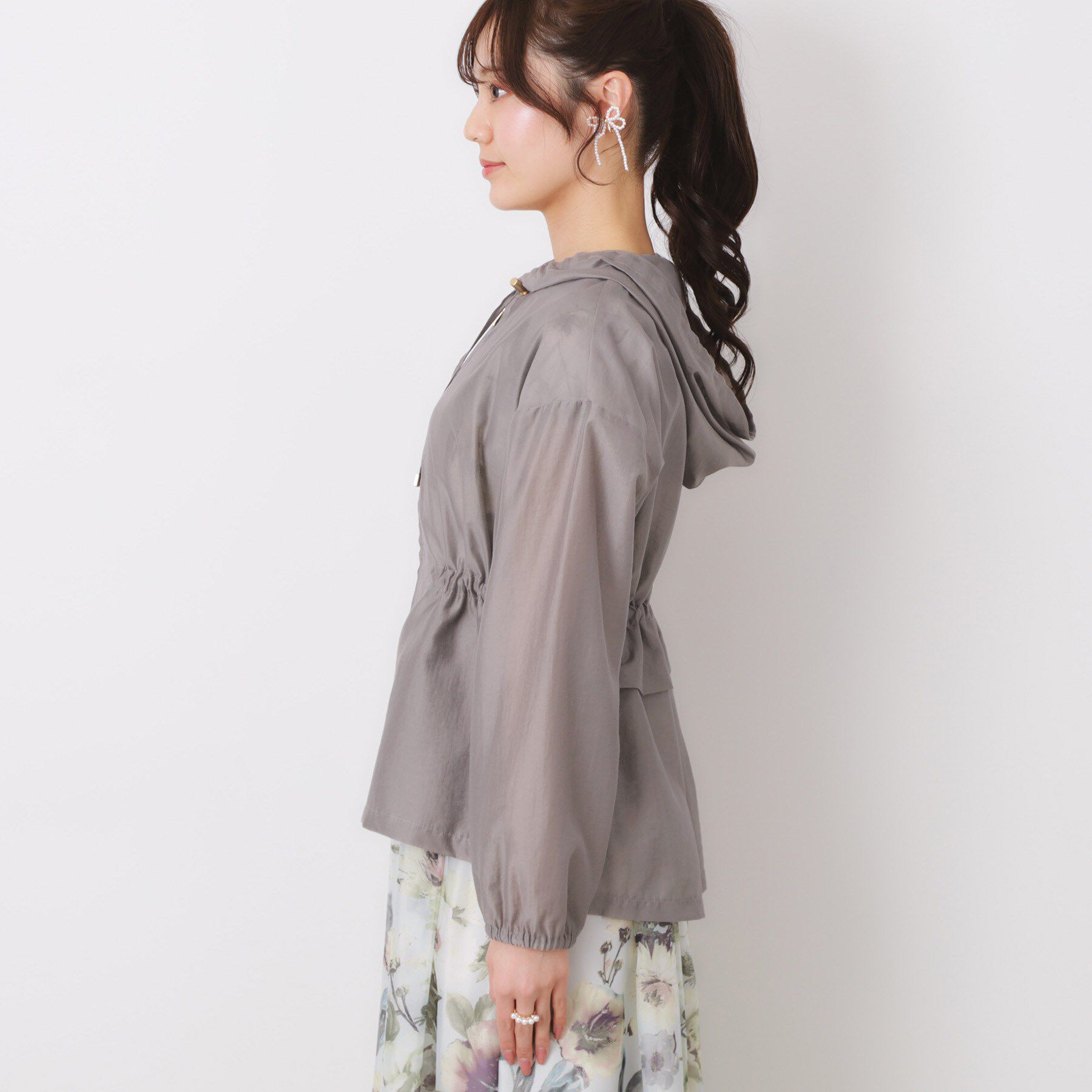 Couture broach「【オシャレな透け感・ペプラム】愛されシアーマンパ」|ブルゾン・スタジャン|