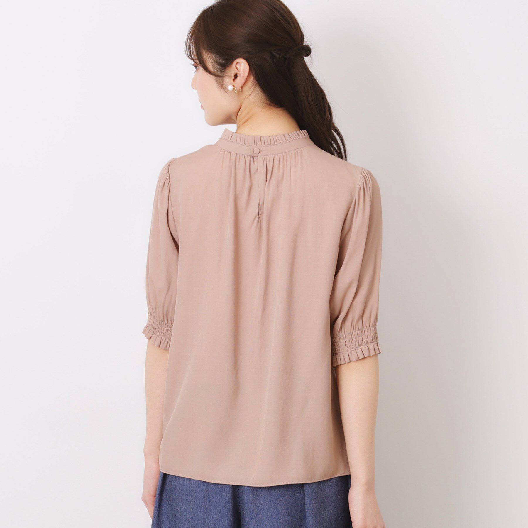 Couture broach「【SS～LLサイズ・二の腕カバー・通勤】RTピケシャーリングブラウス」|シャツ・ブラウス|