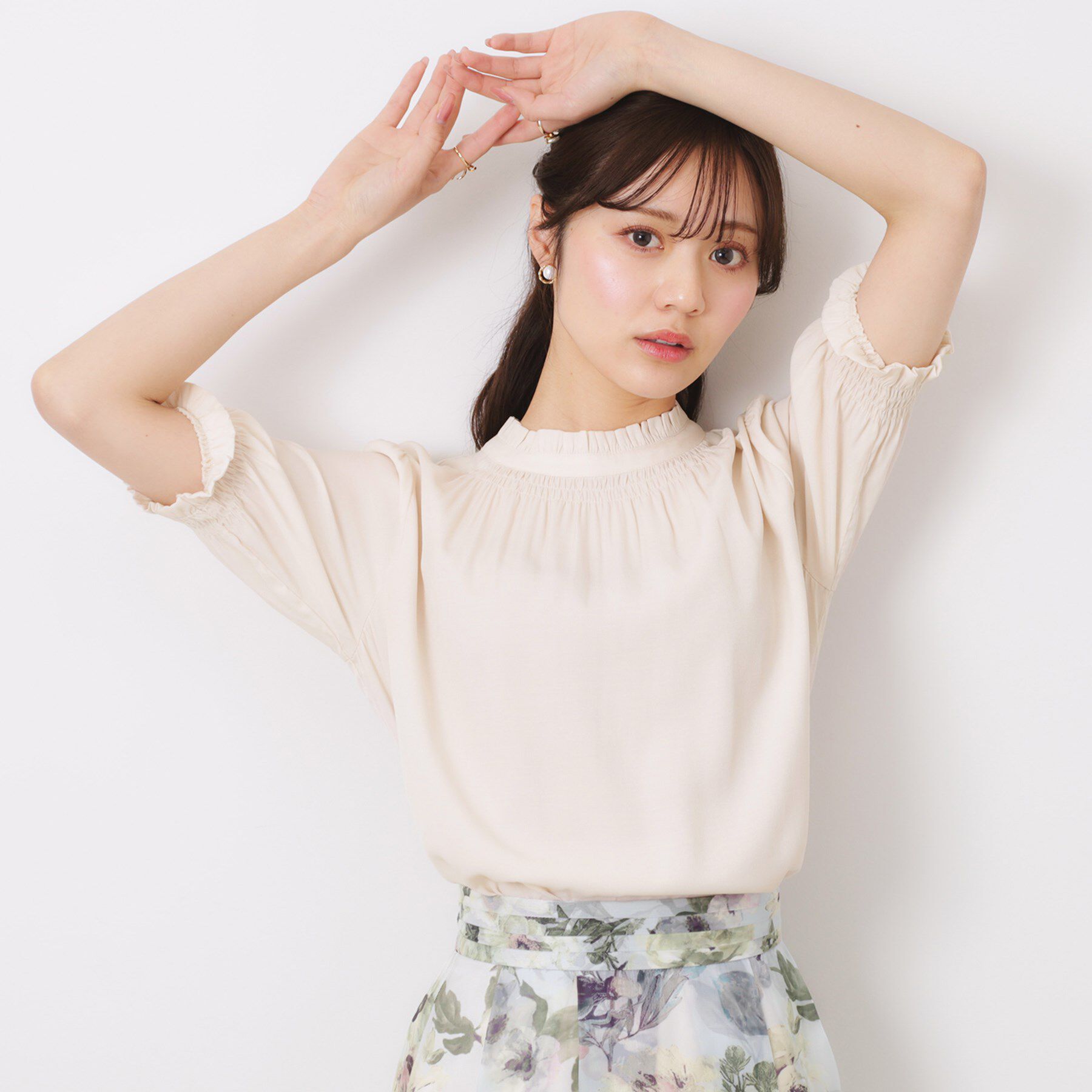 Couture broach「【SS～LLサイズ・二の腕カバー・通勤】RTピケシャーリングブラウス」|シャツ・ブラウス|