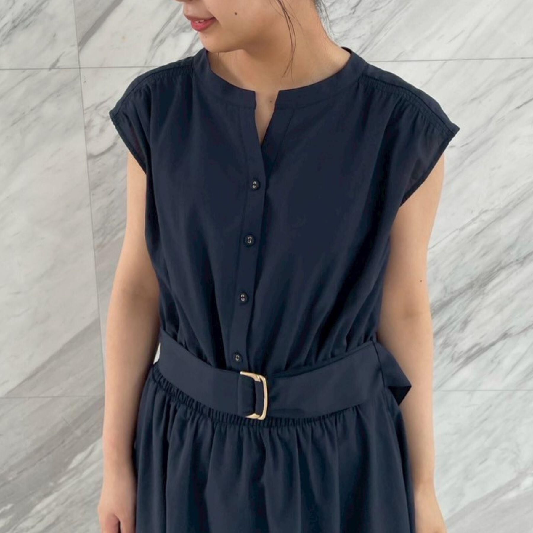 Couture broach「【ドライタッチ・しわになりにくい・通勤】麻調シャツワンピース」|ワンピース|