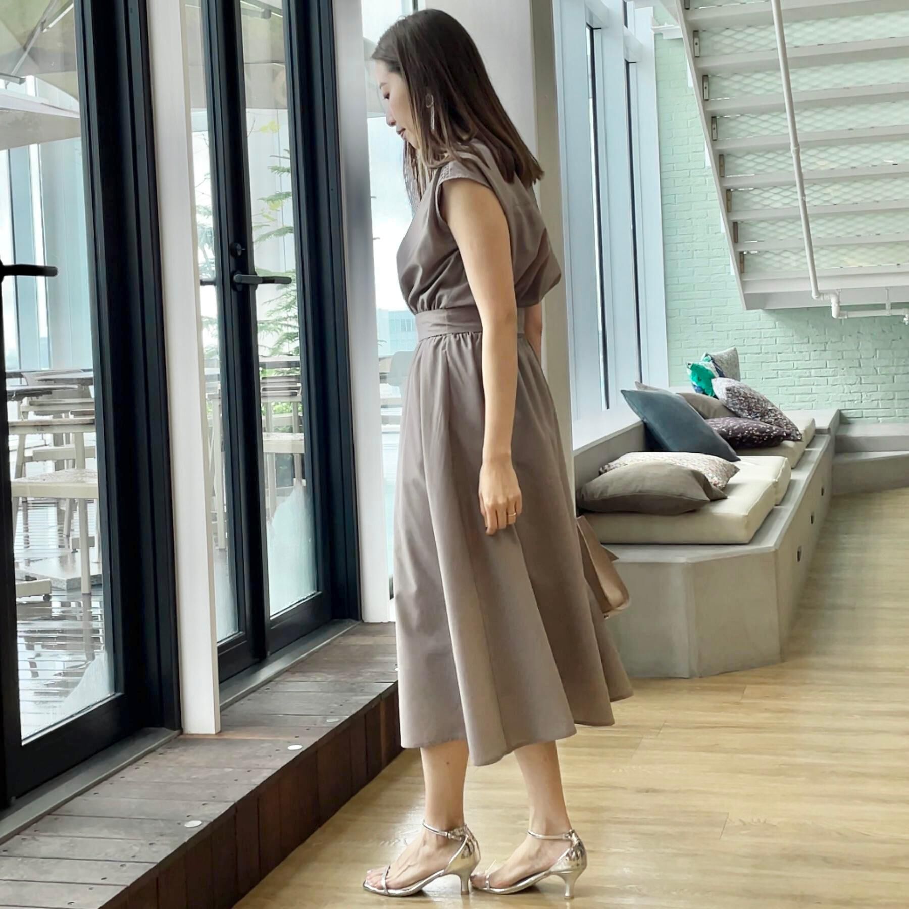 Couture broach「【ドライタッチ・しわになりにくい・通勤】麻調シャツワンピース」|ワンピース|