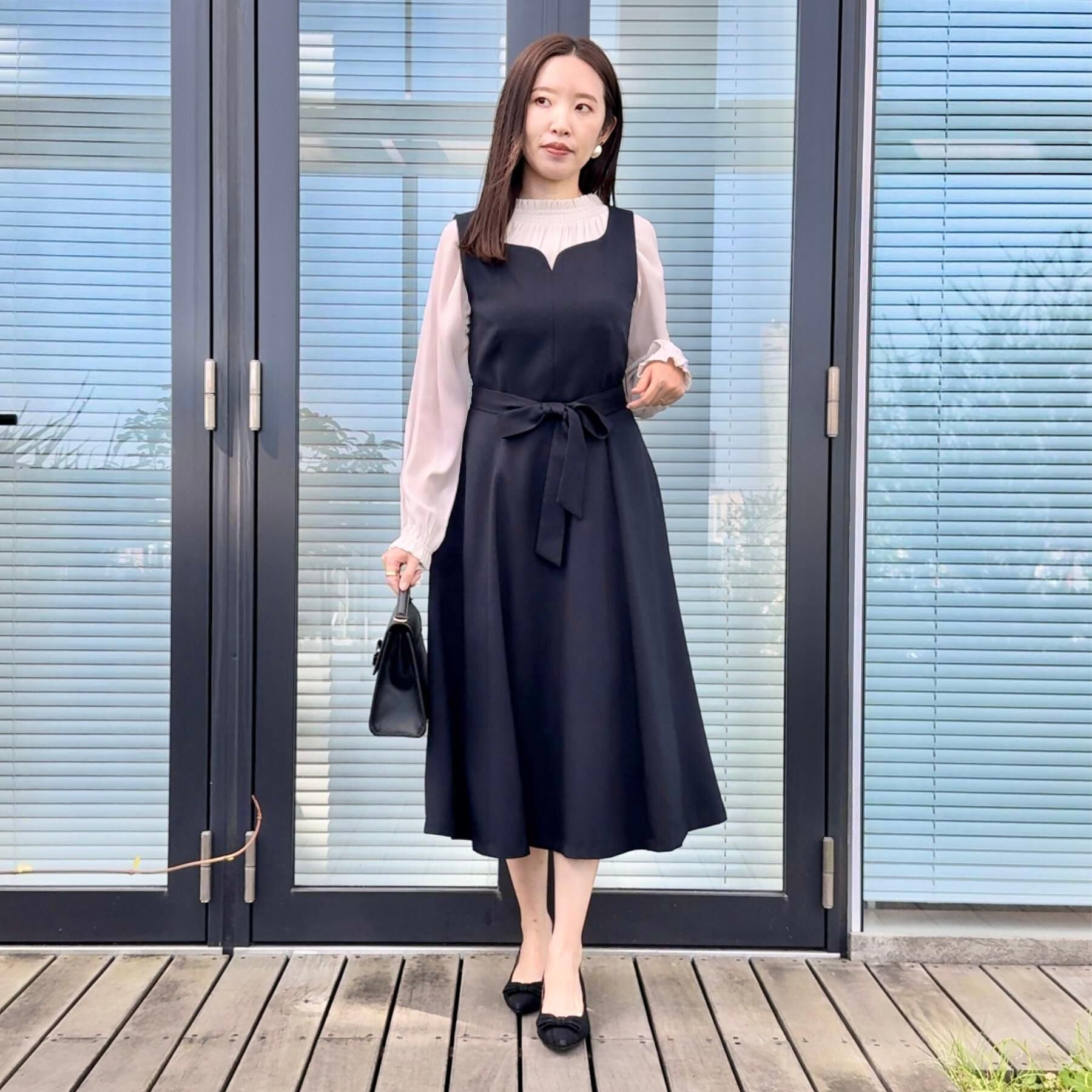 Couture broach「【帯電防止・通勤】ハートネック フレアージャンスカ」|ワンピース|