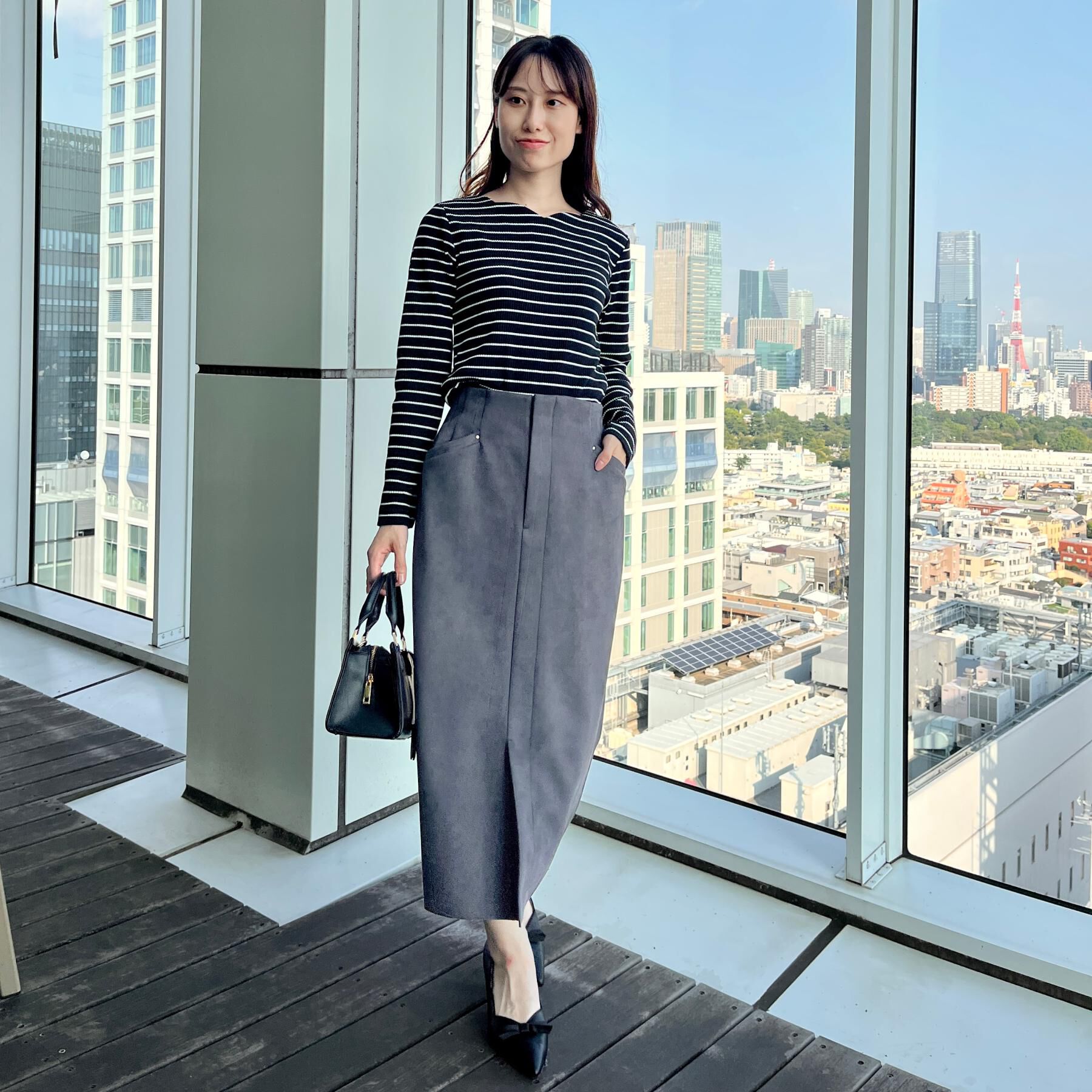 Couture broach「【マシンウォッシャブル・通勤・大人可愛い】ハートネックテレコプルオーバー」|Tシャツ・カットソー|