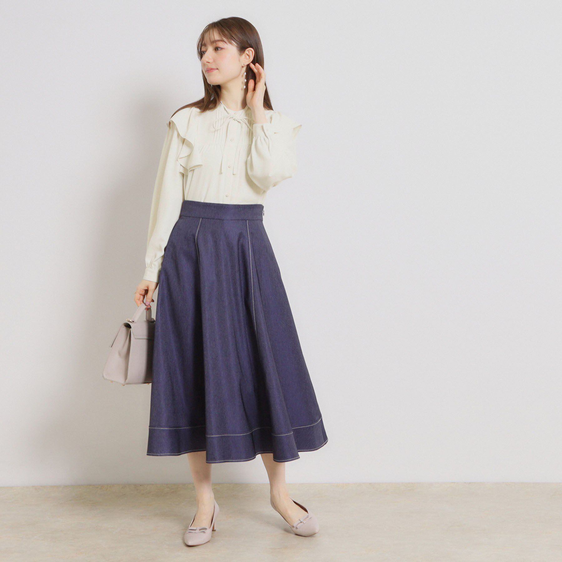 Couture broach「【洗える・リボン取り外し可】フリルジョーゼットブラウス」|シャツ・ブラウス|