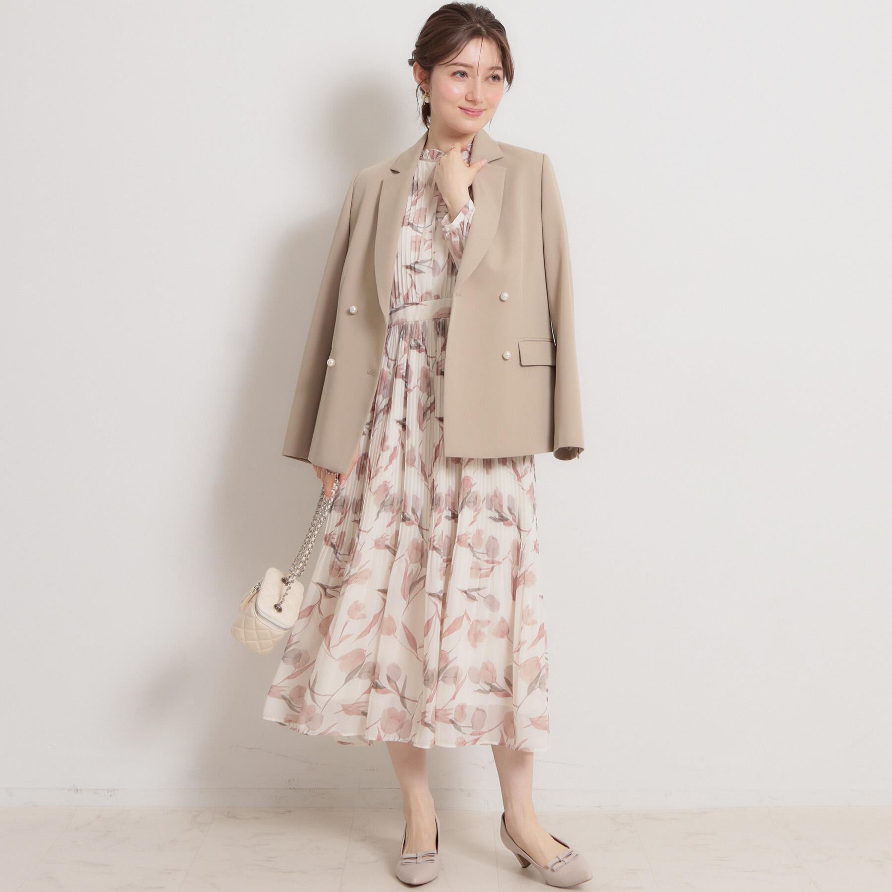 Couture broach「【洗える・ハレの日・通勤】パール調ボタン テーラードジャケット」|テーラードジャケット|