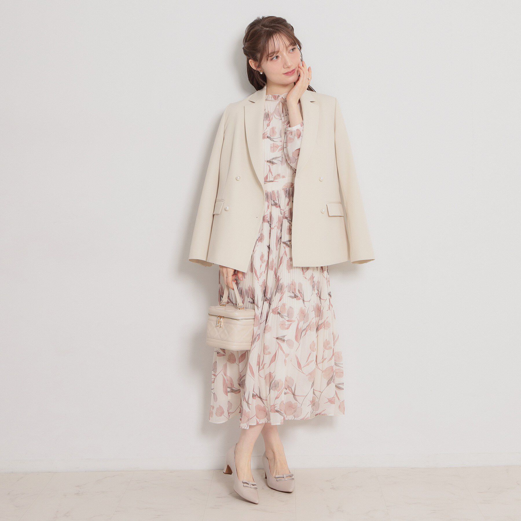 Couture broach「【洗える・ハレの日・通勤】パール調ボタン テーラードジャケット」|テーラードジャケット|