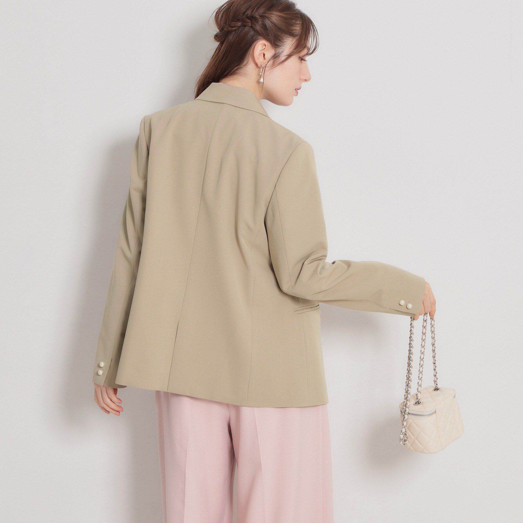 Couture broach「【洗える・ハレの日・通勤】パール調ボタン テーラードジャケット」|テーラードジャケット|