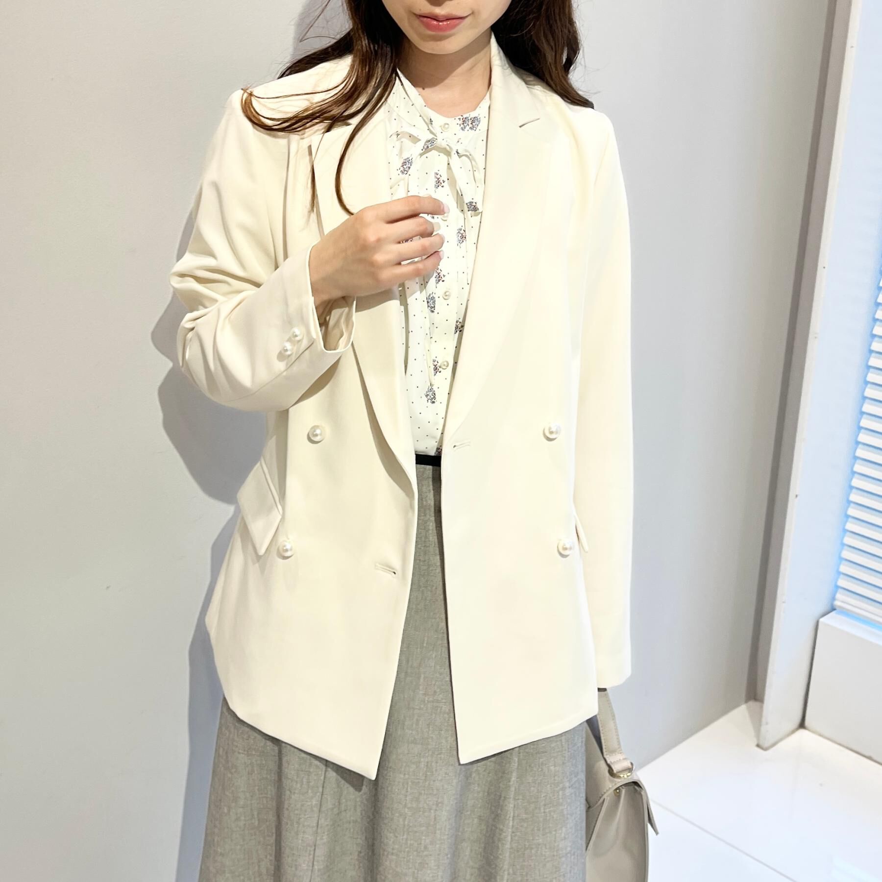 Couture broach「【洗える・ハレの日・通勤】パール調ボタン テーラードジャケット」|テーラードジャケット|