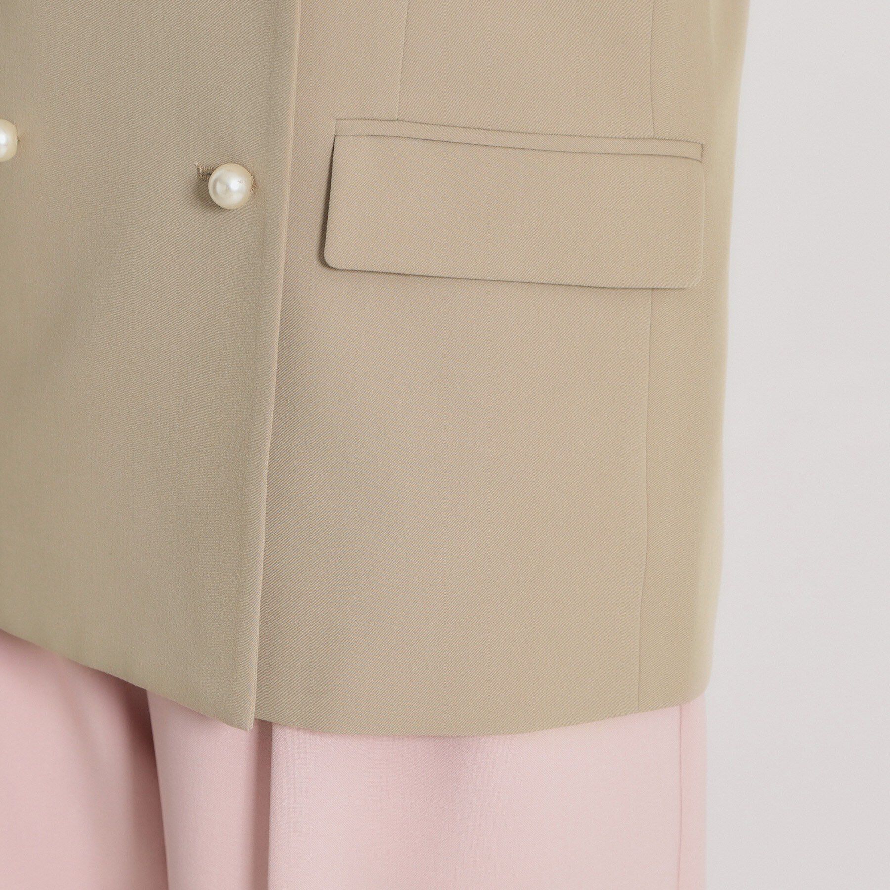 Couture broach「【洗える・ハレの日・通勤】パール調ボタン テーラードジャケット」|テーラードジャケット|