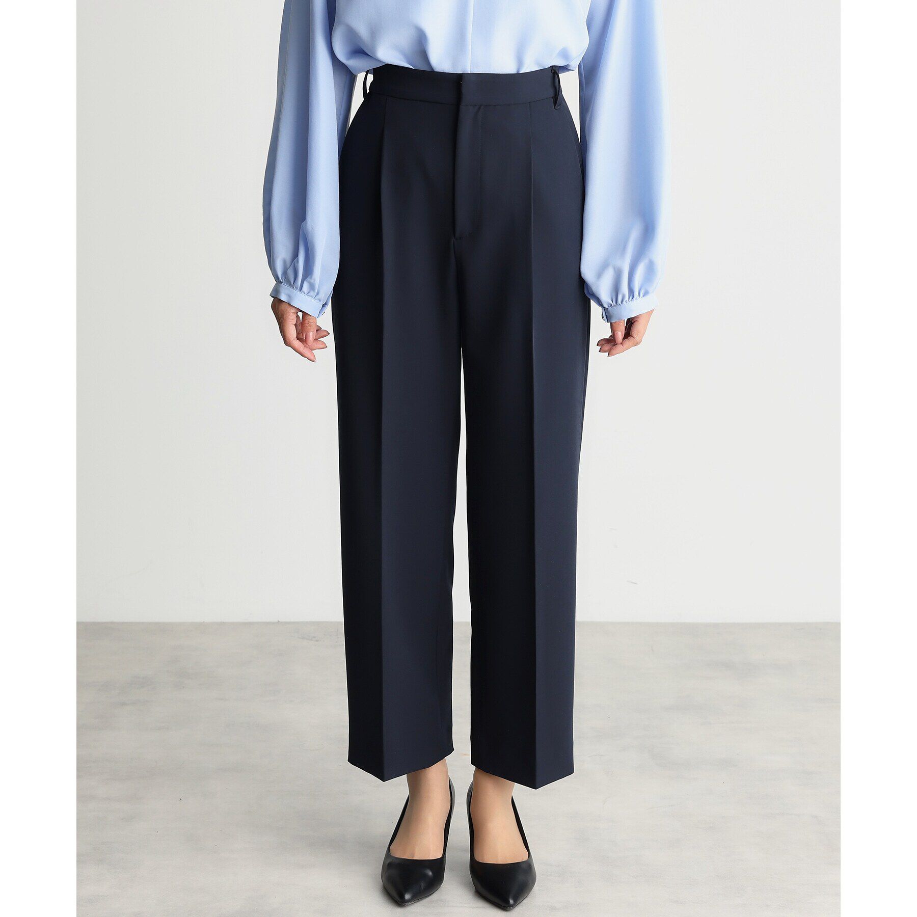 THE SHOP TK「【汚れ防止／シワになりにくい／セレモニー／通勤】ダブルクロスワイドパンツ／洗える／サスティナブル」|その他|