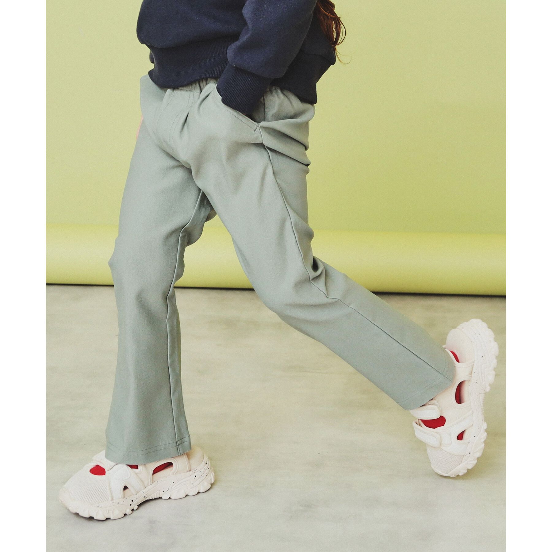 THE SHOP TK「【110-150】のびーるフレアパンツ/洗濯機OK」|その他|グリーン(024)