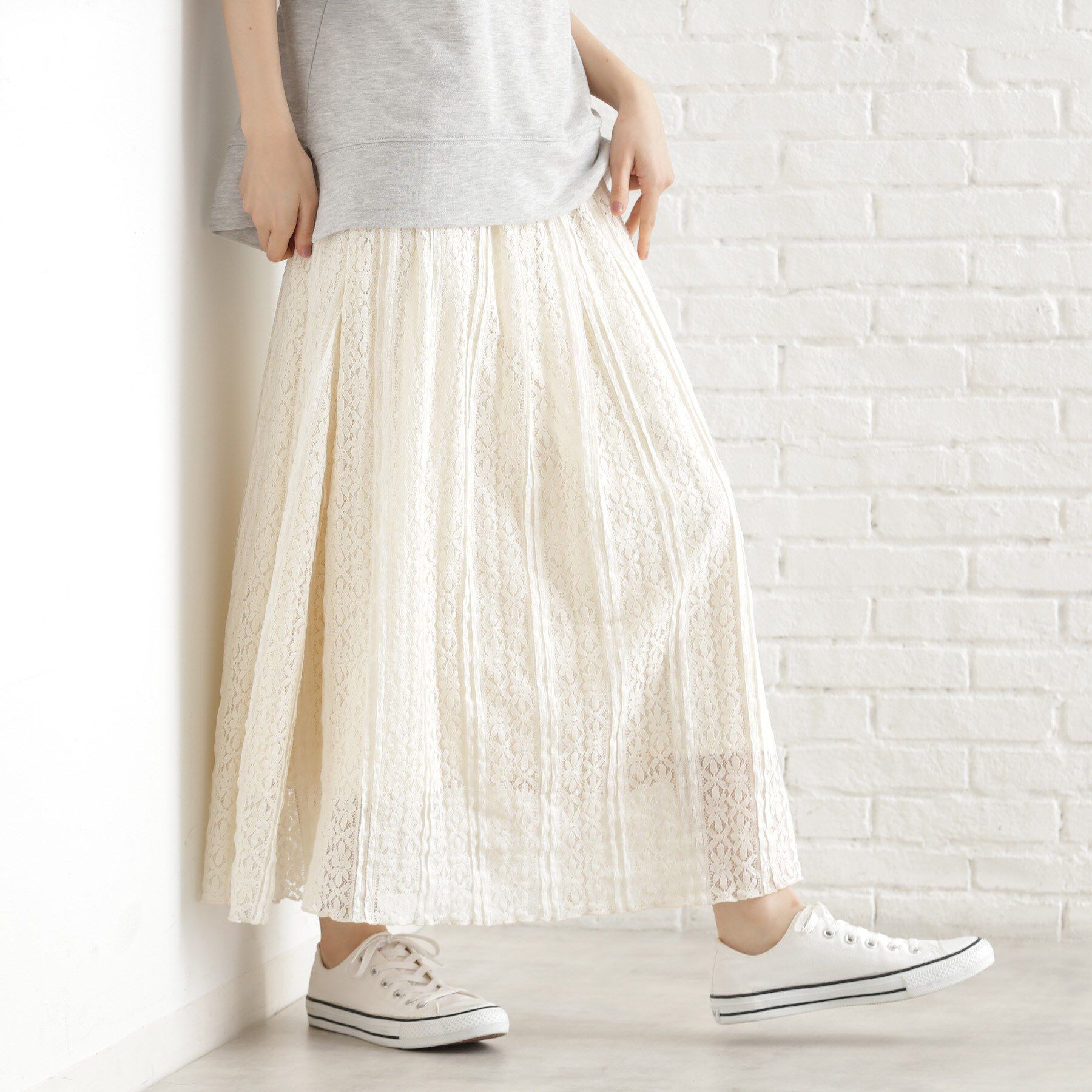THE SHOP TK「レーススカート【洗える】」|スカート|オフホワイト(003