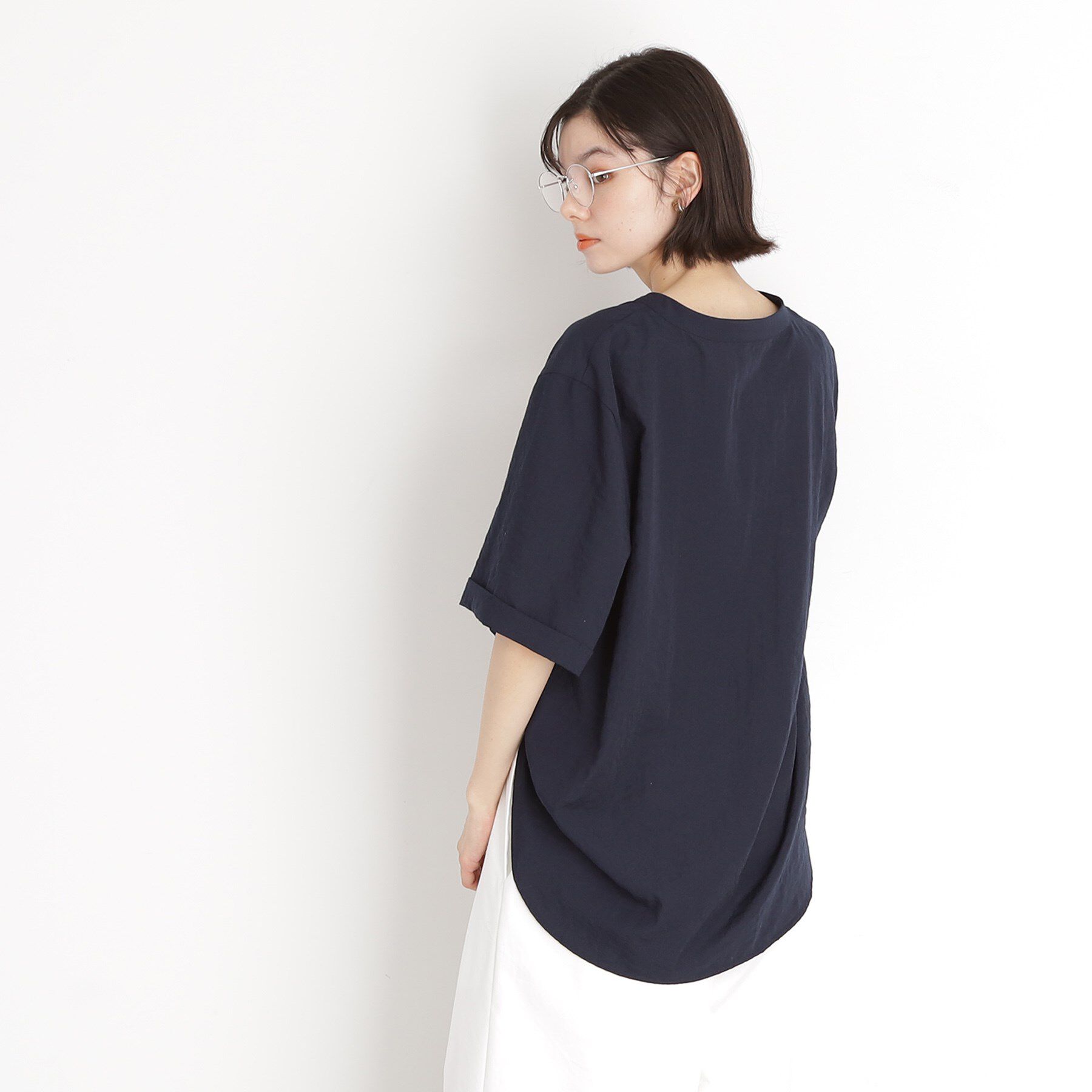 THE SHOP TK「ダブルポケット5分袖シャツ【体型カバー/洗濯機OK】」|シャツ・ブラウス|