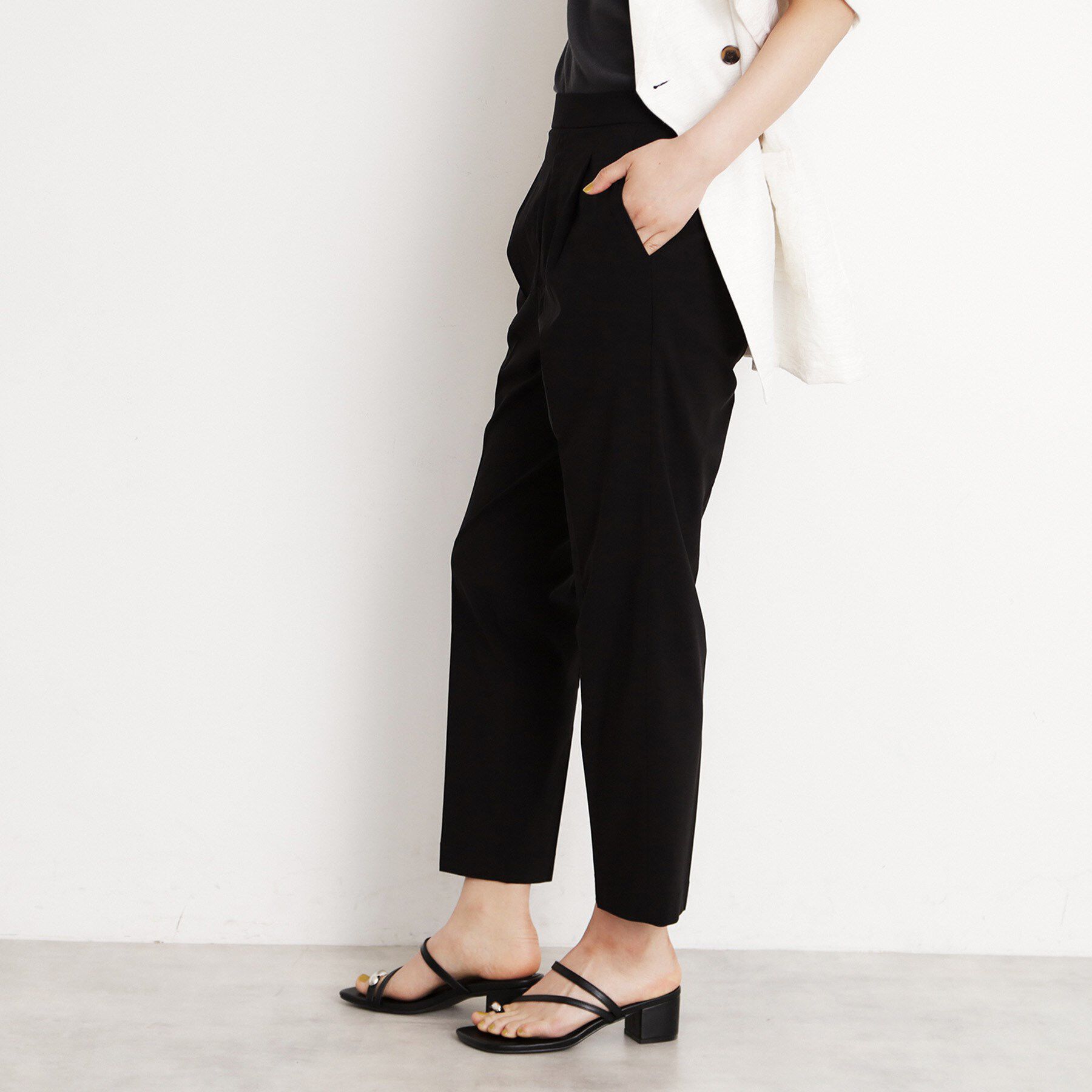 THE SHOP TK「【XS-XLサイズ/美シルエット】ハイパーストレッチテーパードパンツ/接触冷感/洗える」|その他|