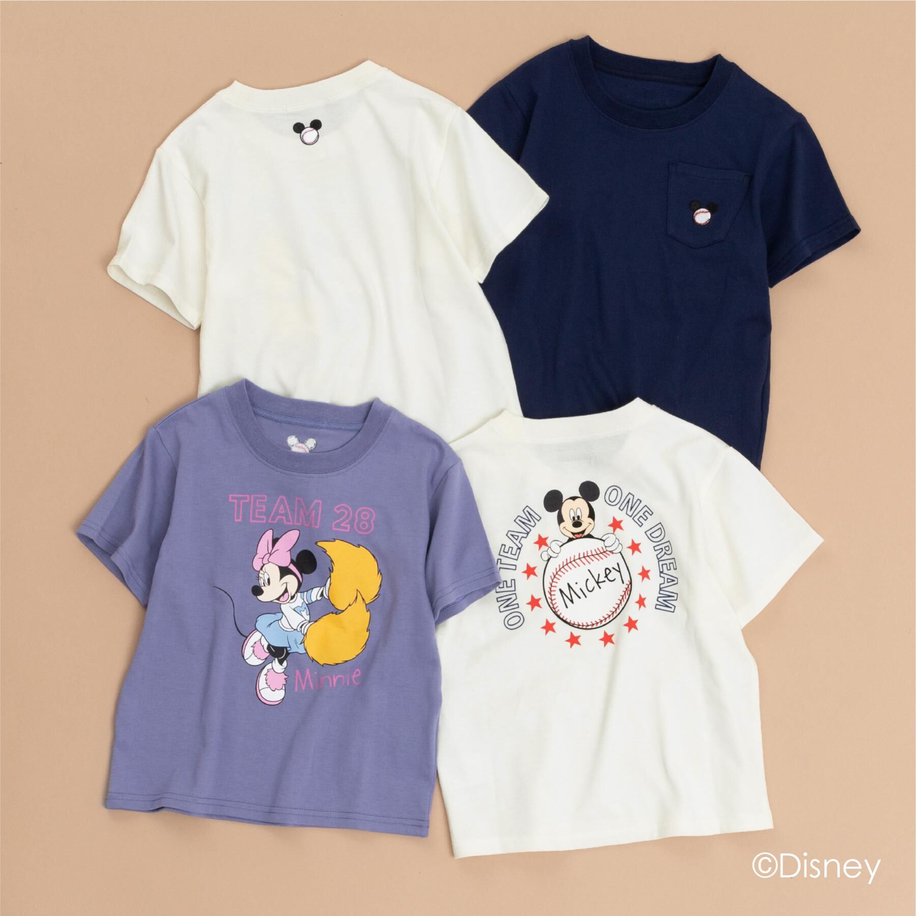 THE SHOP TK「disney/【110-150】ミッキーマウス＆ミニーマウス ベースボールTシャツ」|Tシャツ・カットソー|