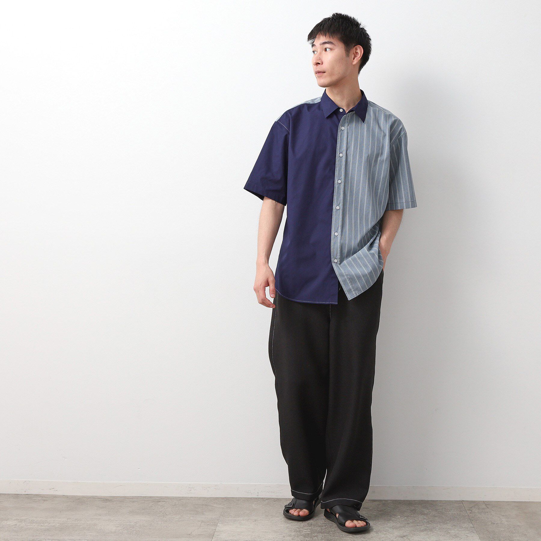 THE SHOP TK「ブロードパネルストライプ半袖シャツ 洗濯機OK／サスティナブル素材」|シャツ・ブラウス|