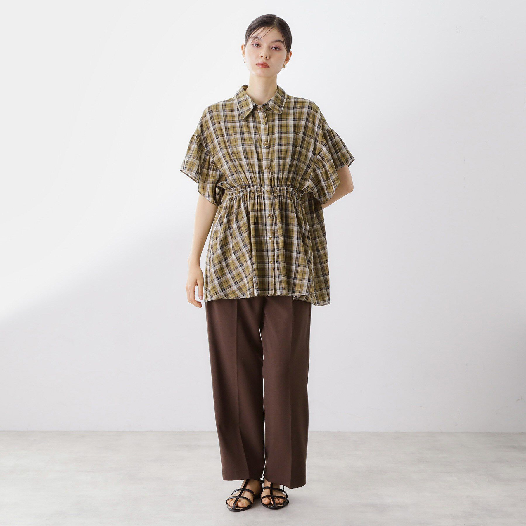 THE SHOP TK「チェック柄チュニックブラウス」|シャツ・ブラウス|