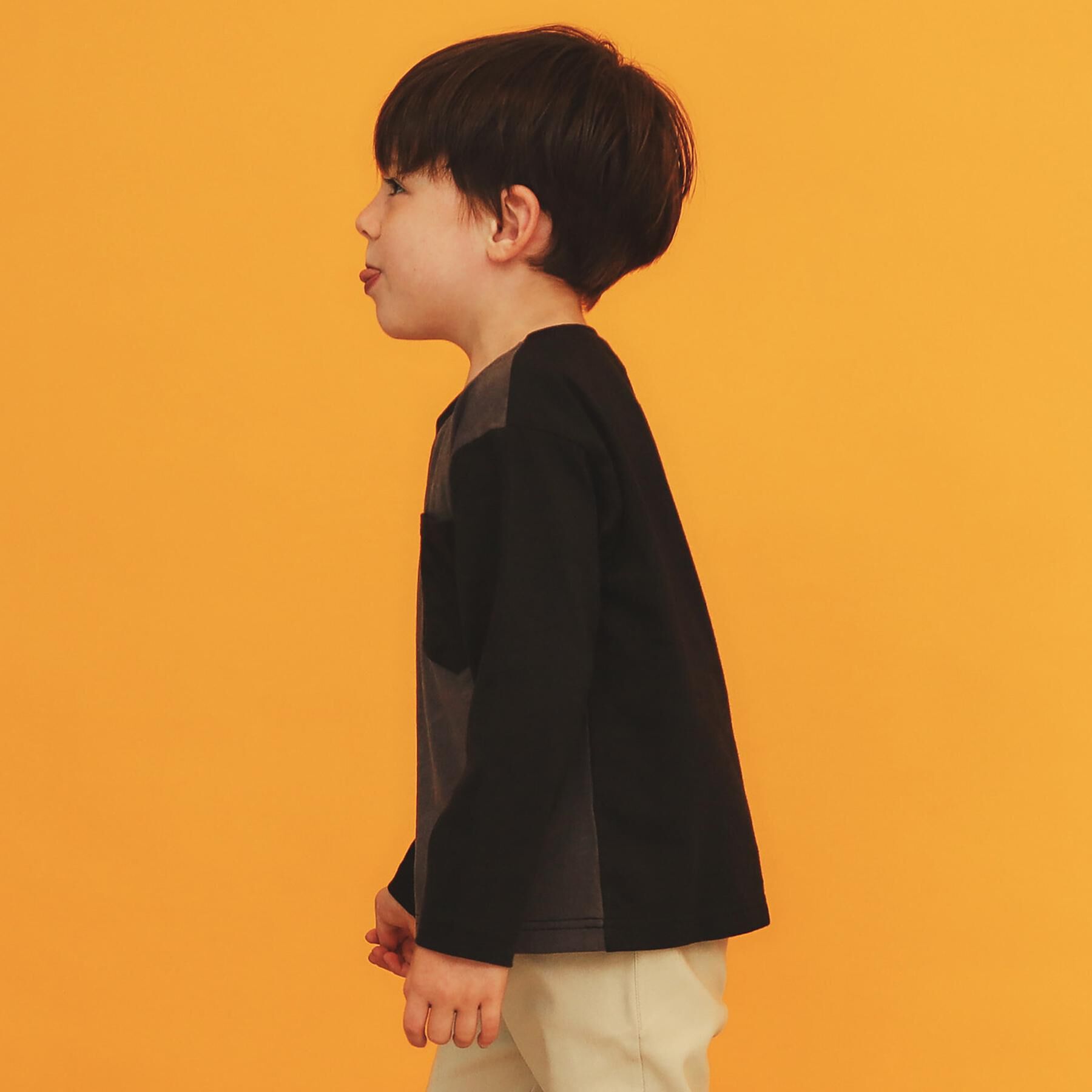 THE SHOP TK「【110-160/洗濯機OK】切り替え長袖Tシャツ」|Tシャツ・カットソー|