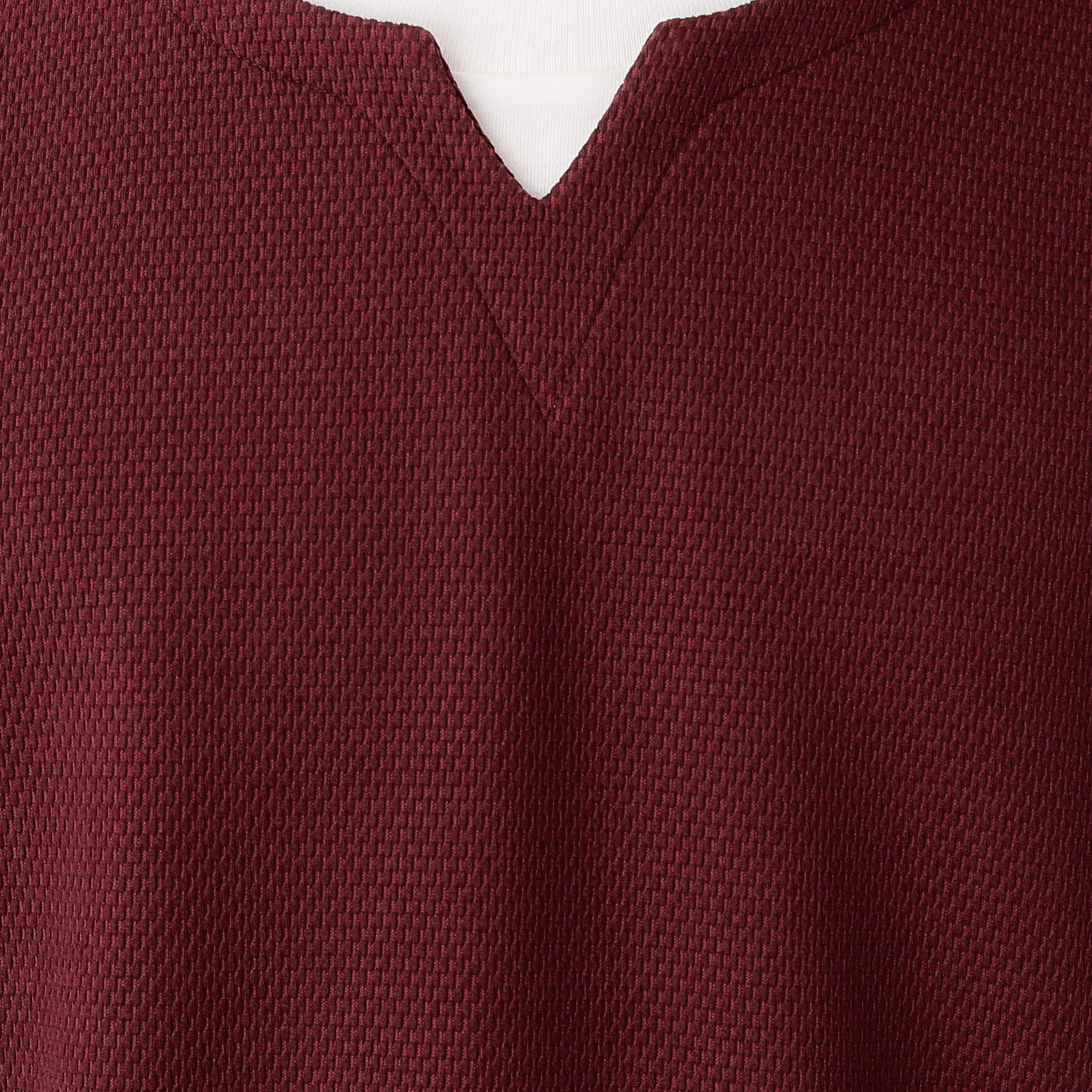 THE SHOP TK「【一枚でコーディネートが完成！】レイヤード風キーネック長袖Tシャツ 洗濯機OK」|Tシャツ・カットソー|