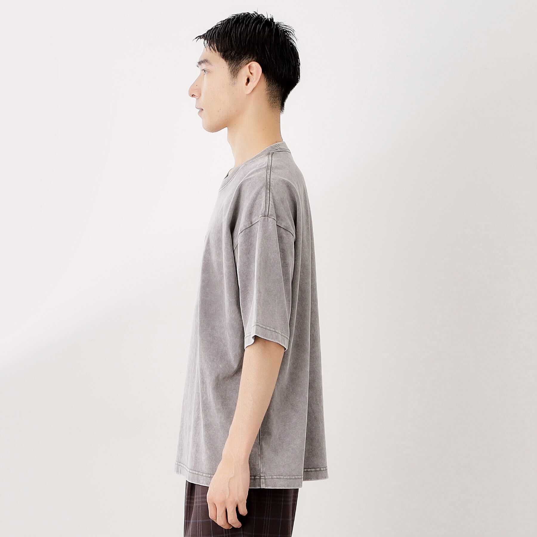 THE SHOP TK「ヴィンテージライク フェード5分袖Tシャツ 【ビッグシルエット／洗濯機OK】」|Tシャツ・カットソー|