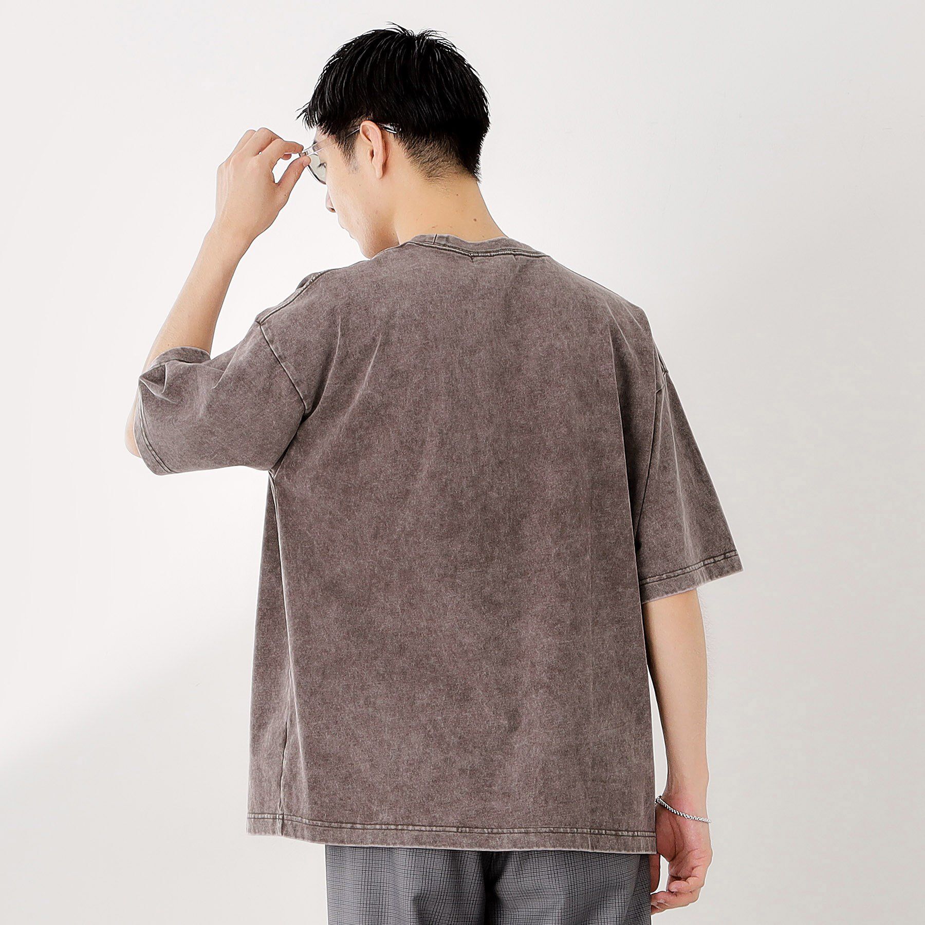 THE SHOP TK「ヴィンテージライク フェード5分袖Tシャツ 【ビッグシルエット／洗濯機OK】」|Tシャツ・カットソー|