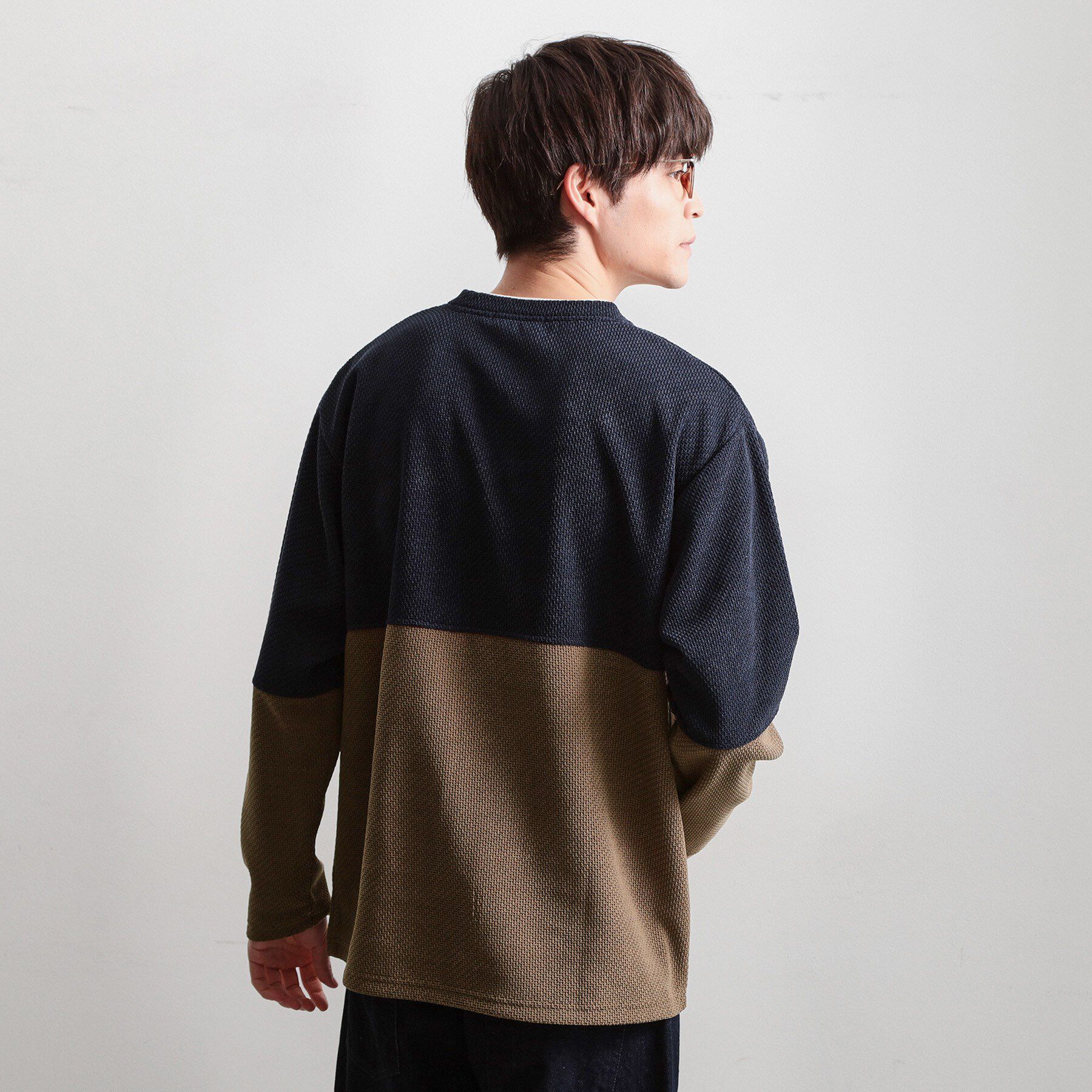 THE SHOP TK「バイカラー モール風長袖Tシャツ」|Tシャツ・カットソー|