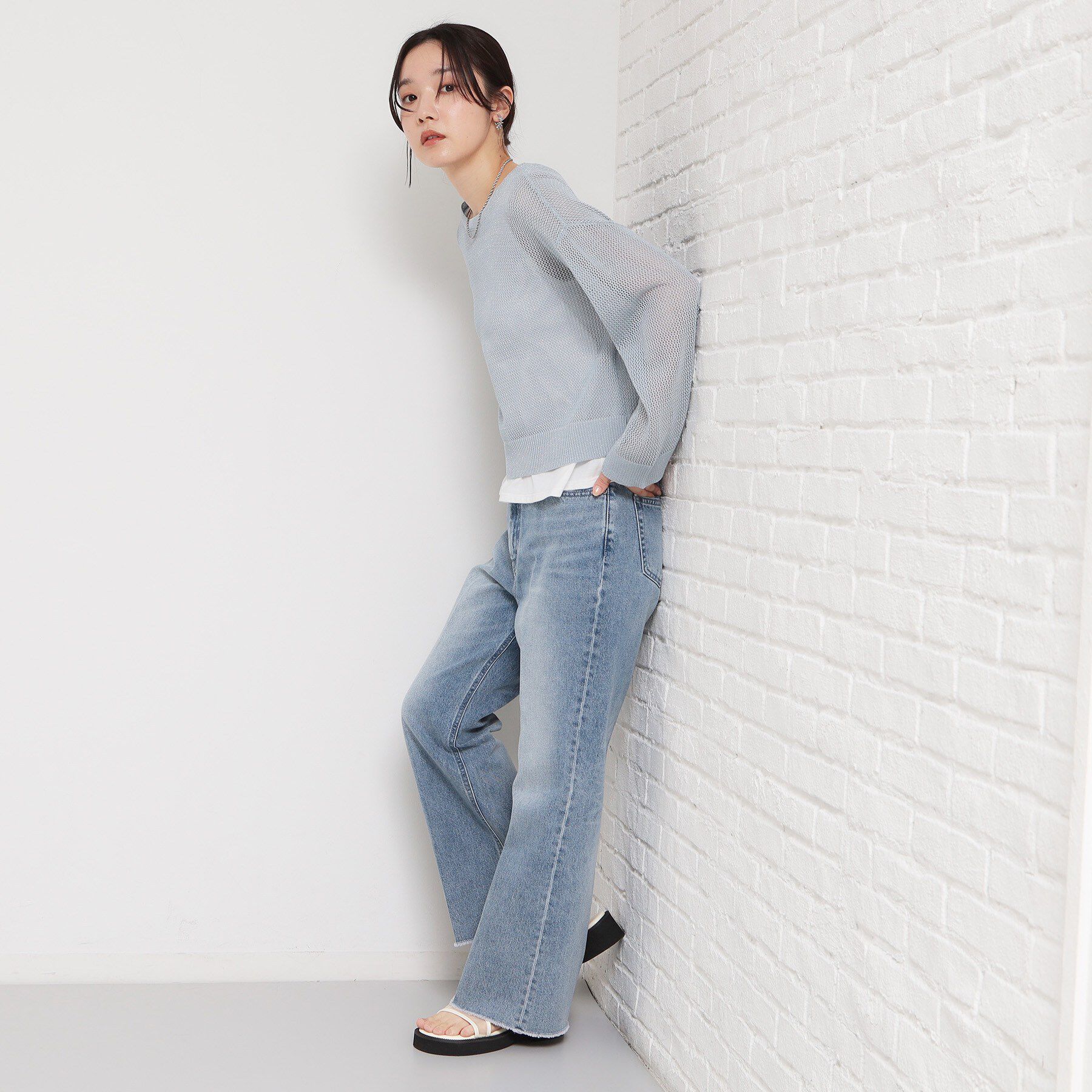 THE SHOP TK「【2点セット】前後2wayラメメッシュタンクセット」|ニット・セーター|