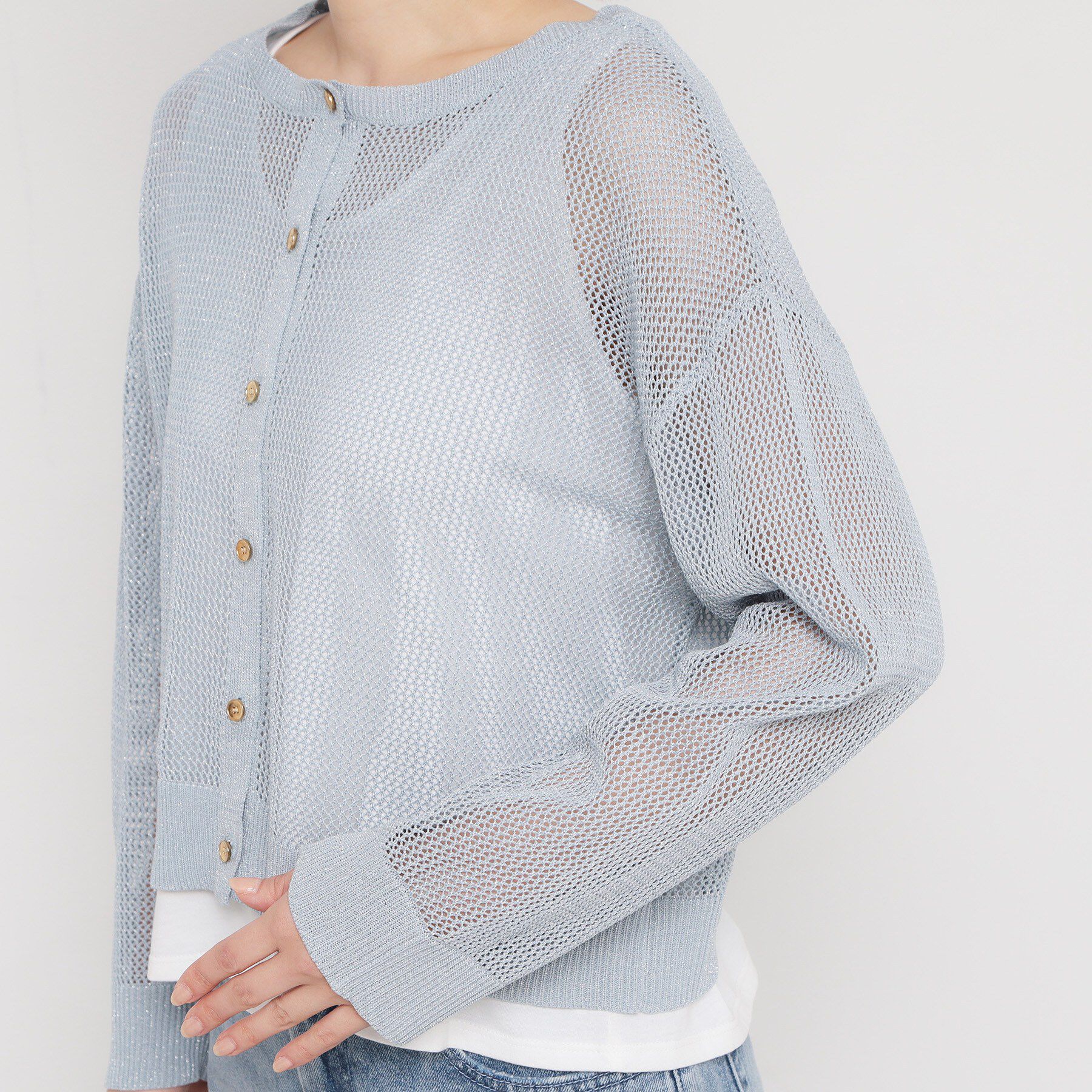 THE SHOP TK「【2点セット】前後2wayラメメッシュタンクセット」|ニット・セーター|