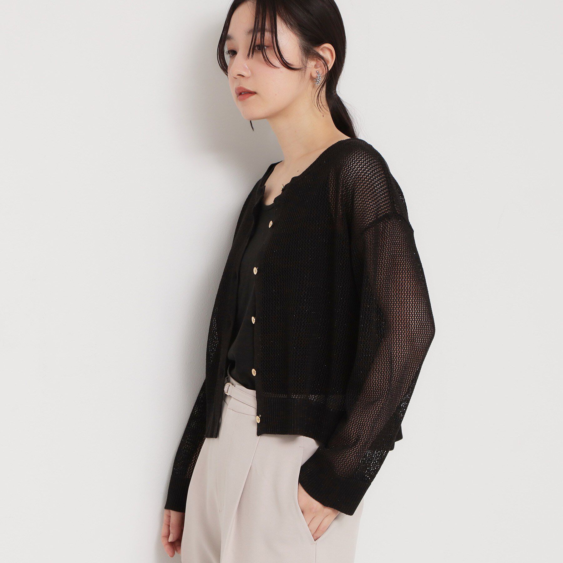 THE SHOP TK「【2点セット】前後2wayラメメッシュタンクセット」|ニット・セーター|