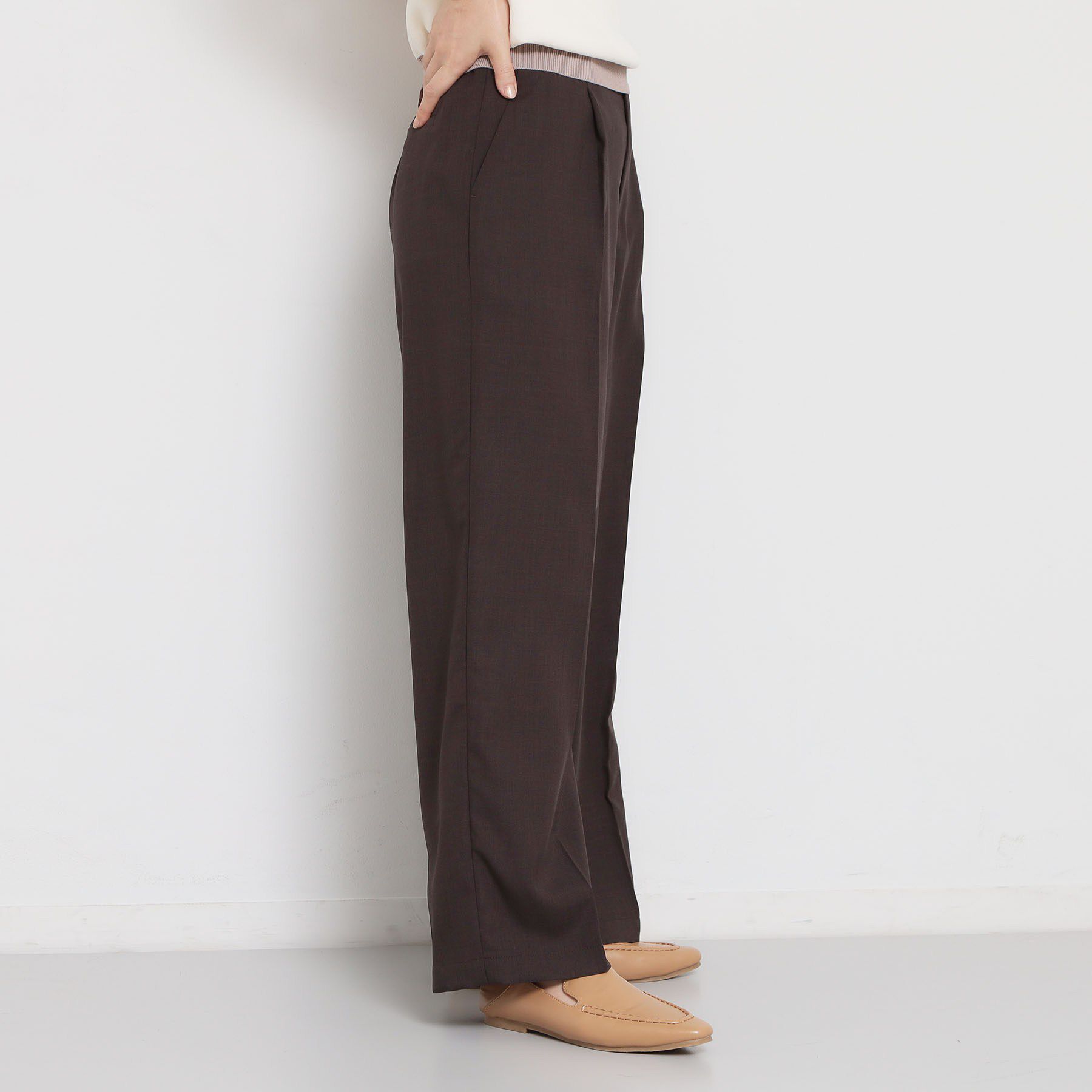 THE SHOP TK「【XS-XL/洗える】オン・オフ問わずきれいに決まる 麻調ワイドパンツ」|その他|
