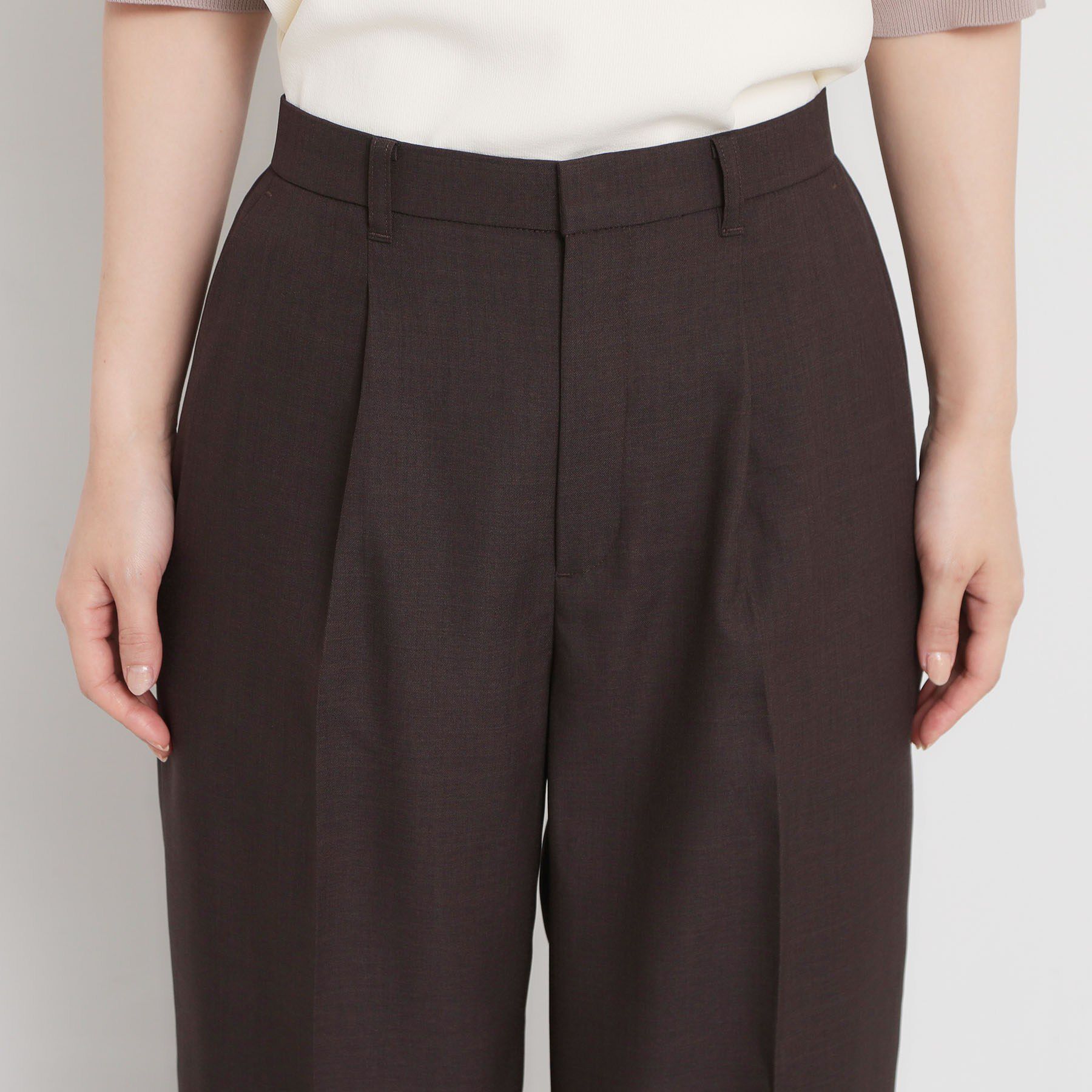 THE SHOP TK「【XS-XL/洗える】オン・オフ問わずきれいに決まる 麻調ワイドパンツ」|その他|